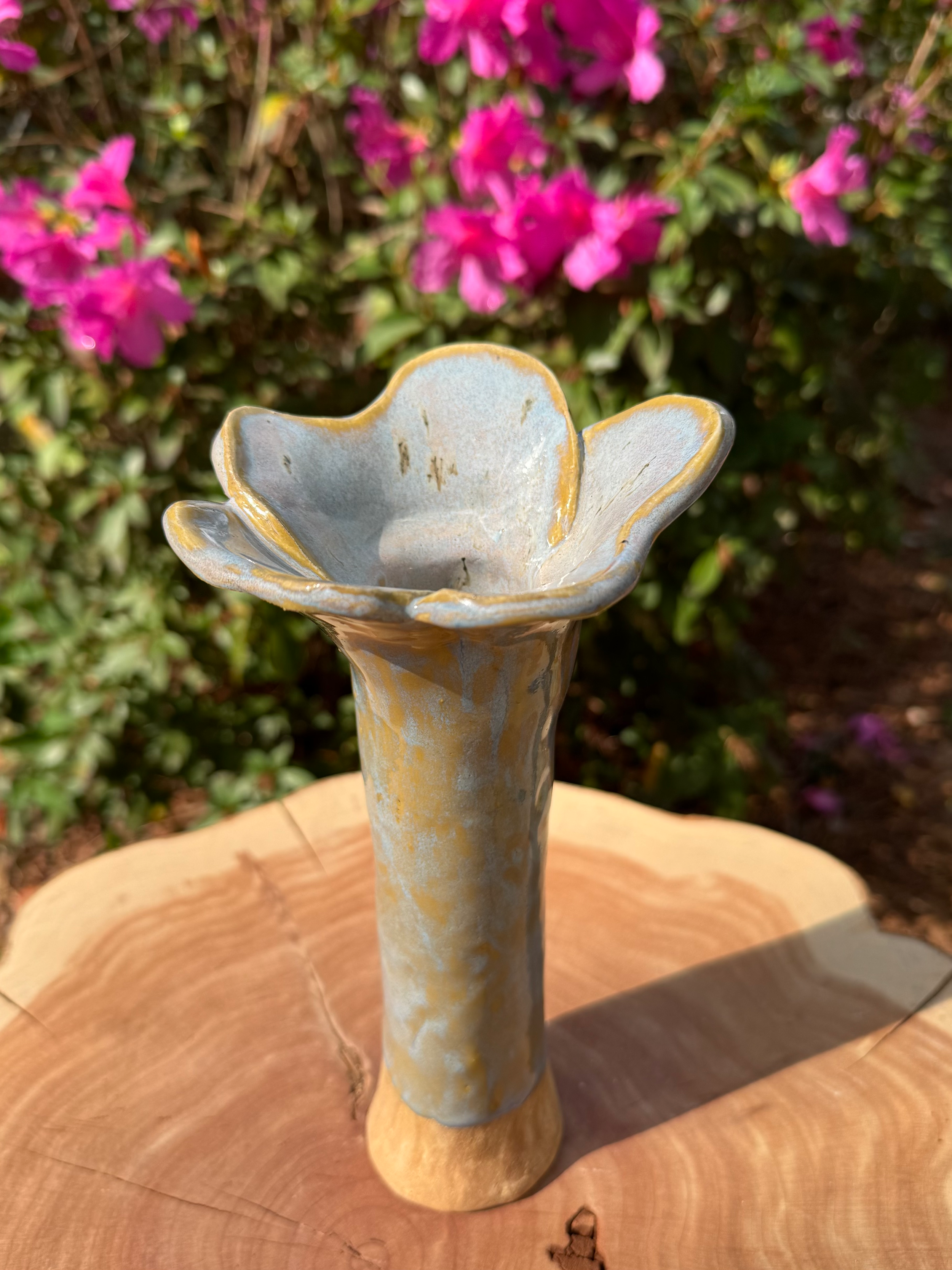 Artisan Stoneware Petal Vase