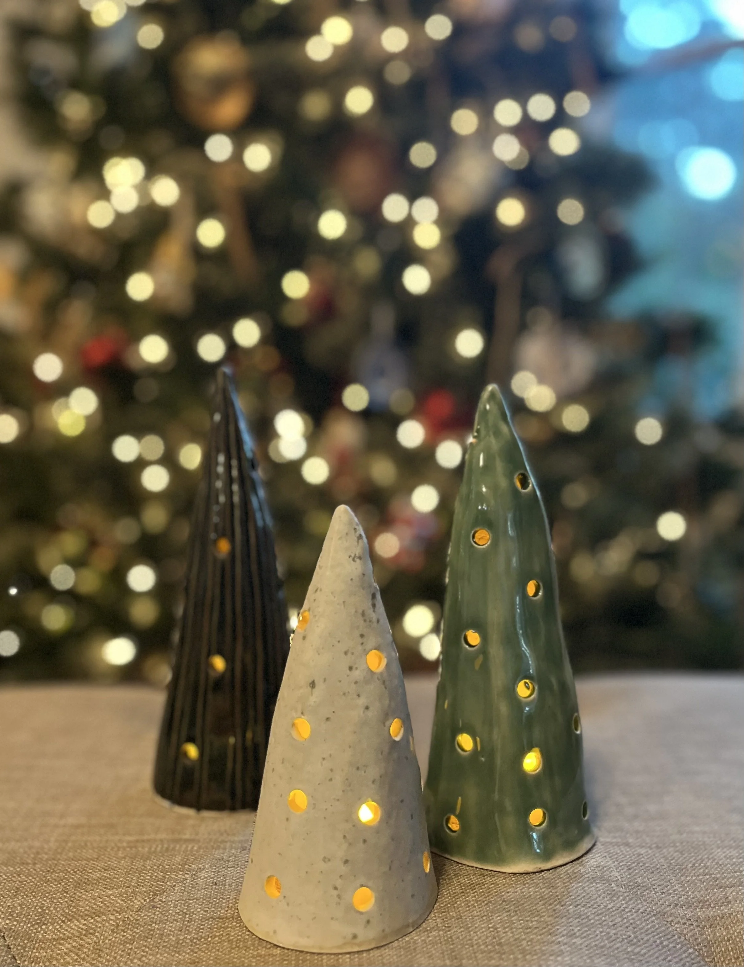 Illuminating Multi-Colored Decorative Tree Set