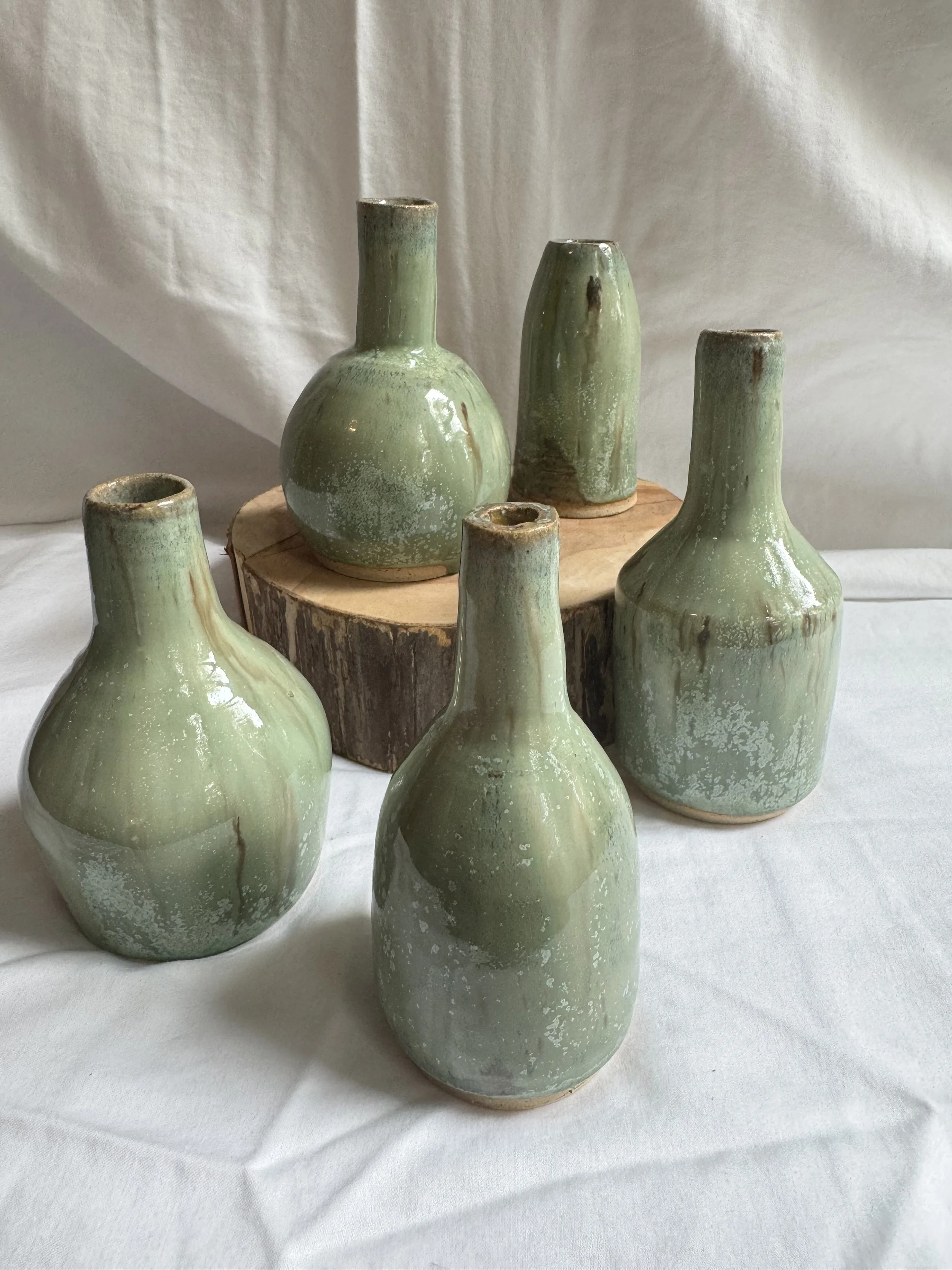 Enchanting Mini Green Vases
