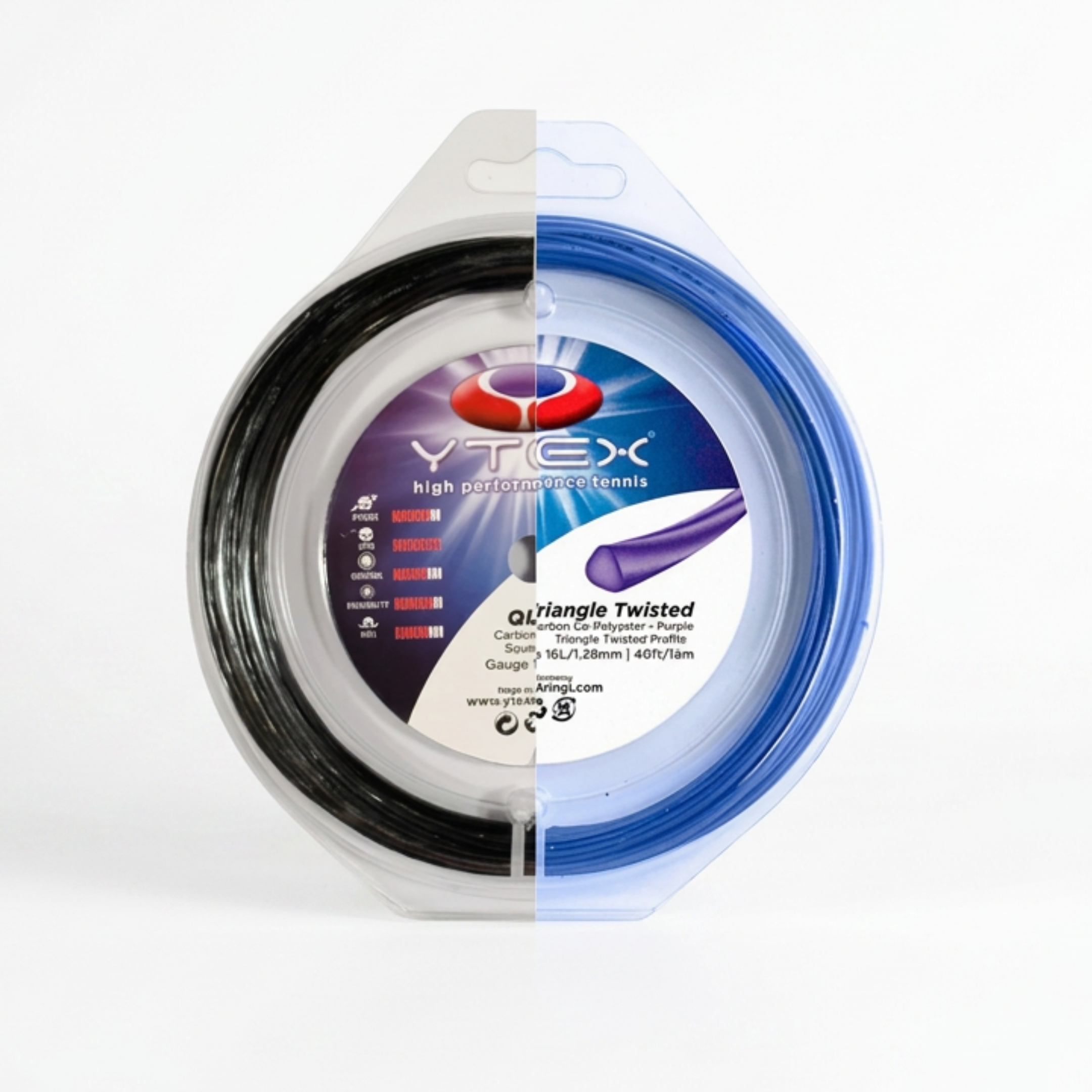 Ytex Quadro Twist Black Racket Strings 16g, 40ft — Baseline & Greens ...