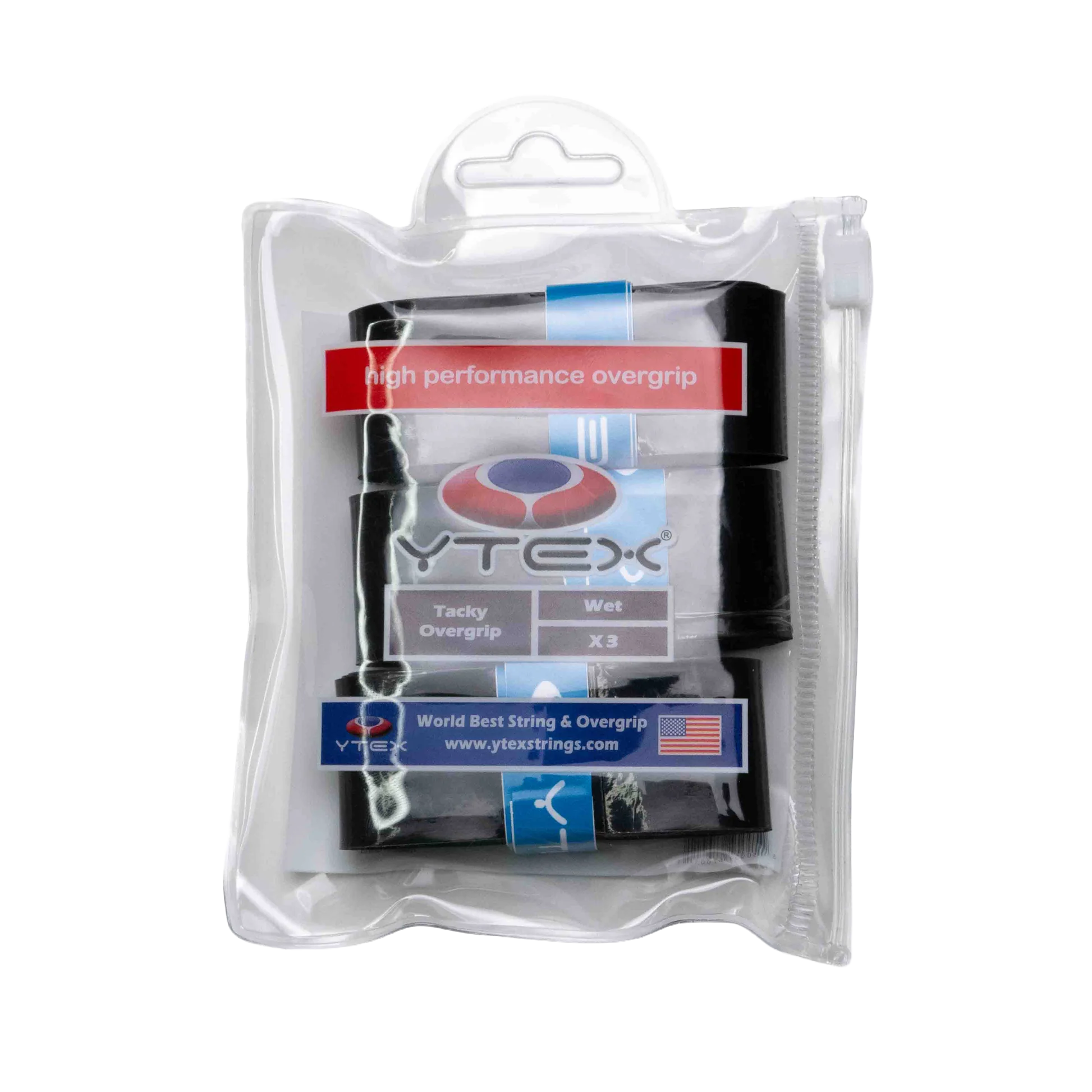 Package of YTEX high performance overgrip for tennis or golf rackets.