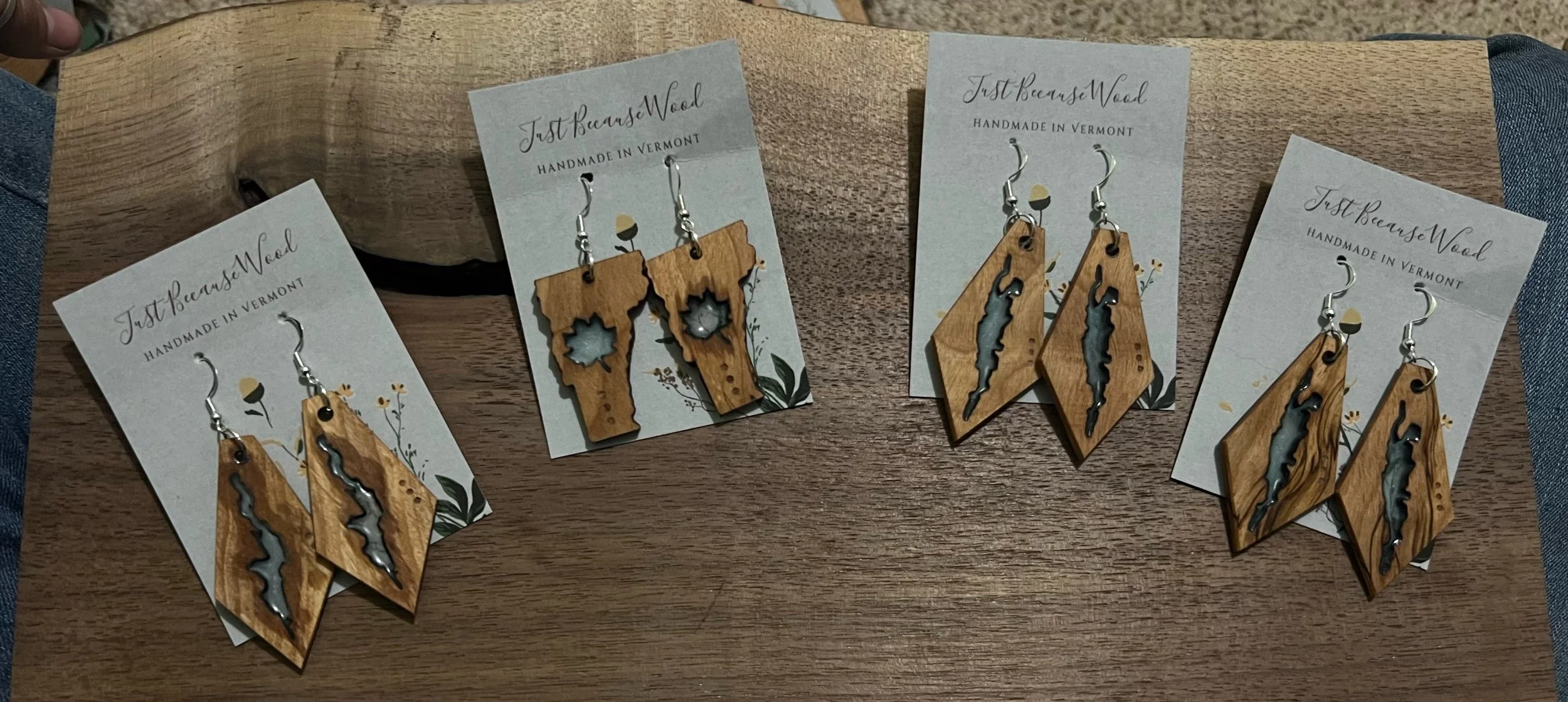 Epoxy inlays earrings