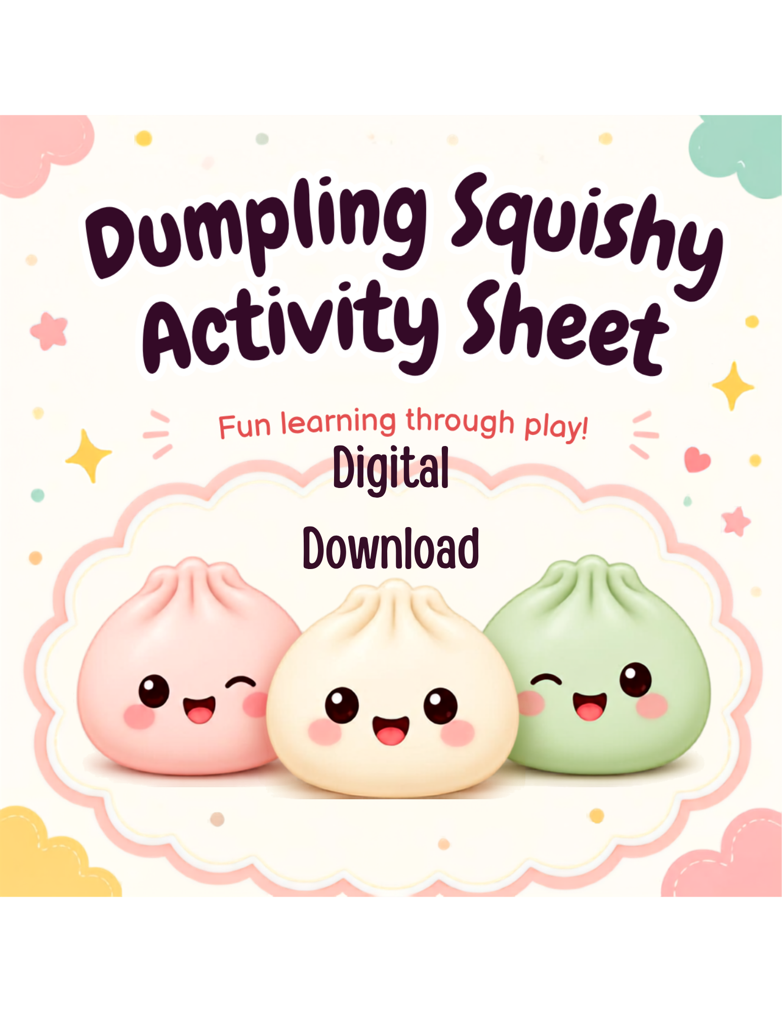 Dumpling Squishy Activity Sheet