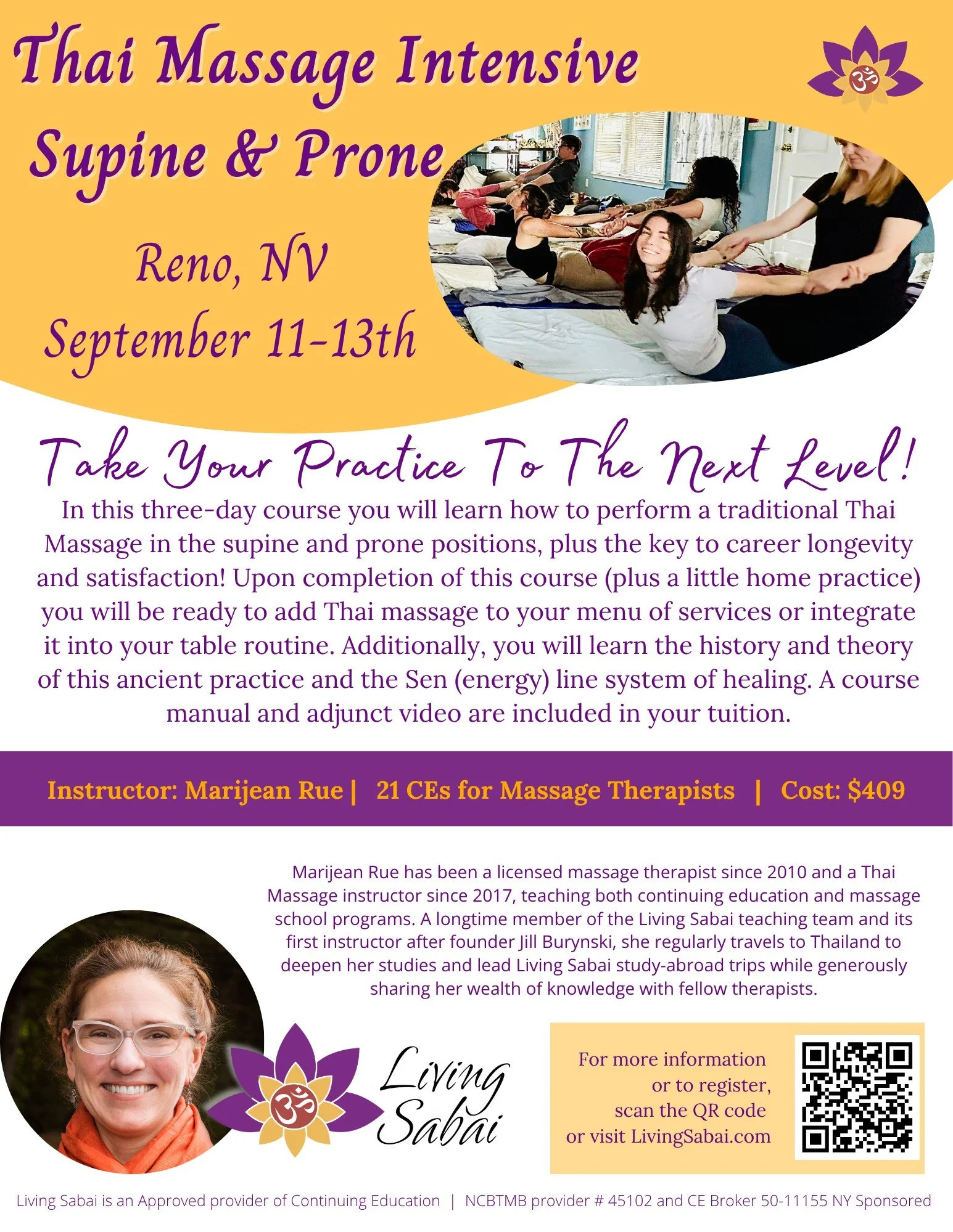 Thai Massage Intensive Supine and Prone