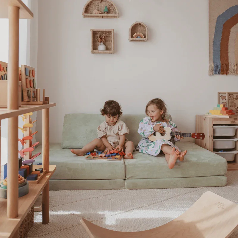 Possum Play Couch in sage green