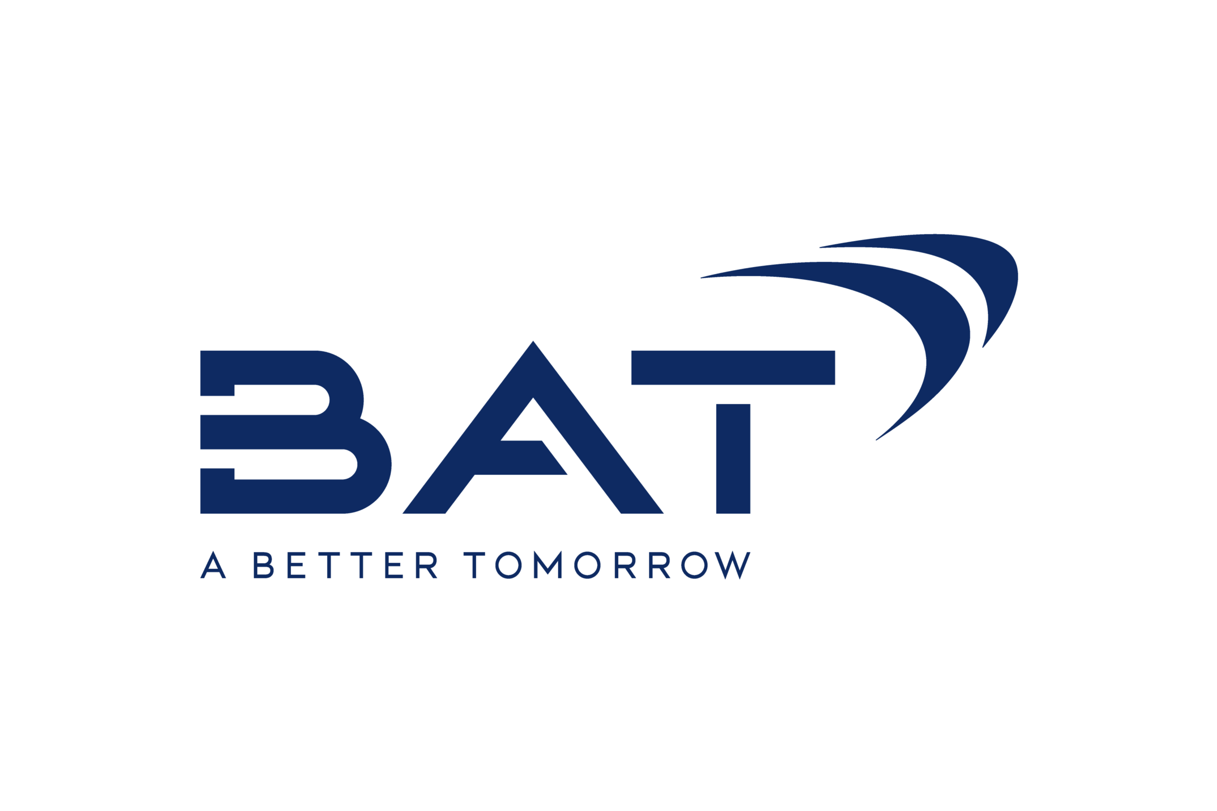 Logo of BAT with stylized swoosh design and the tagline 'A Better Tomorrow' underneath.