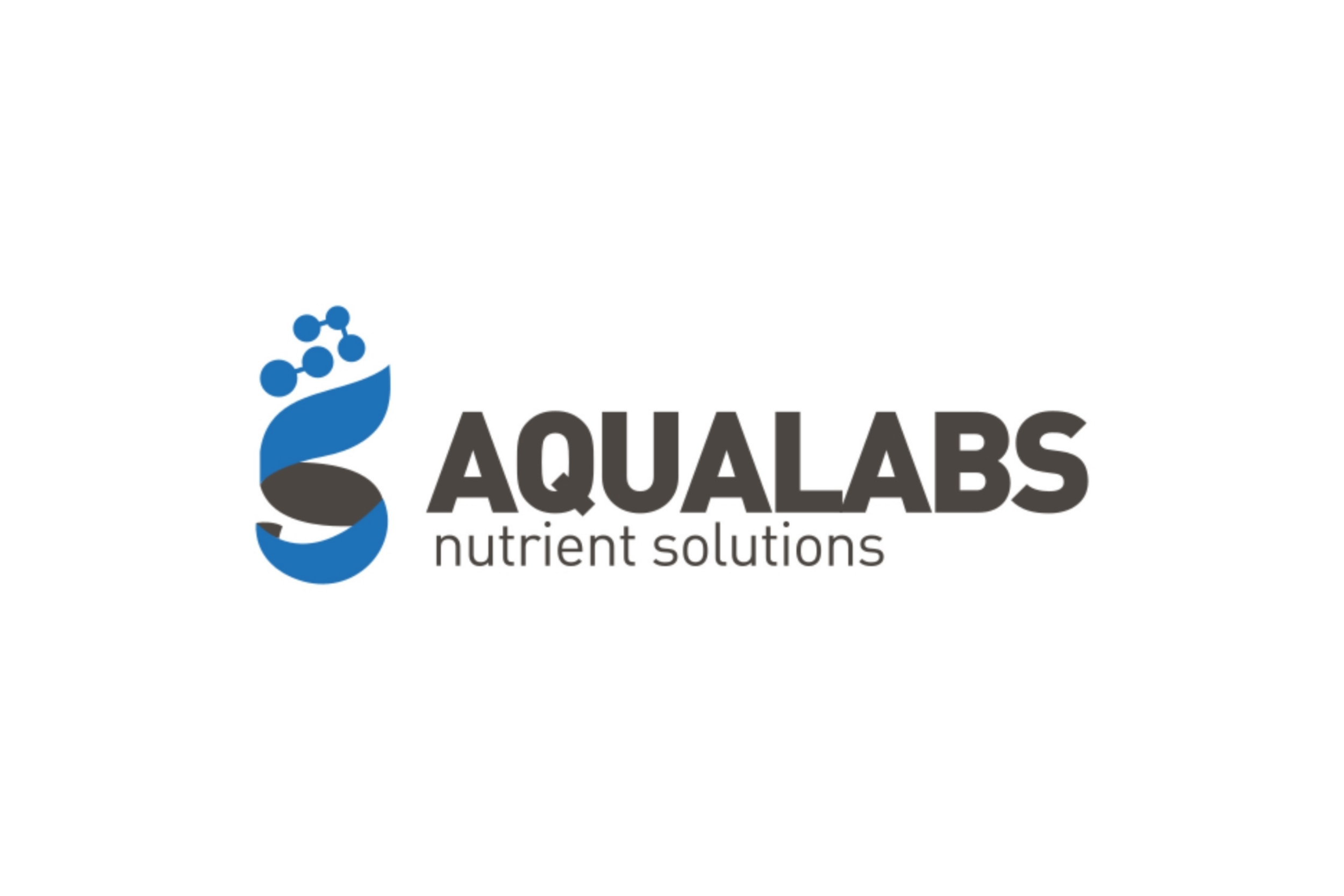 AquaLabs logo with a stylized letter 'A' and water bubbles, accompanied by the text 'Aqualabs nutrient solutions'