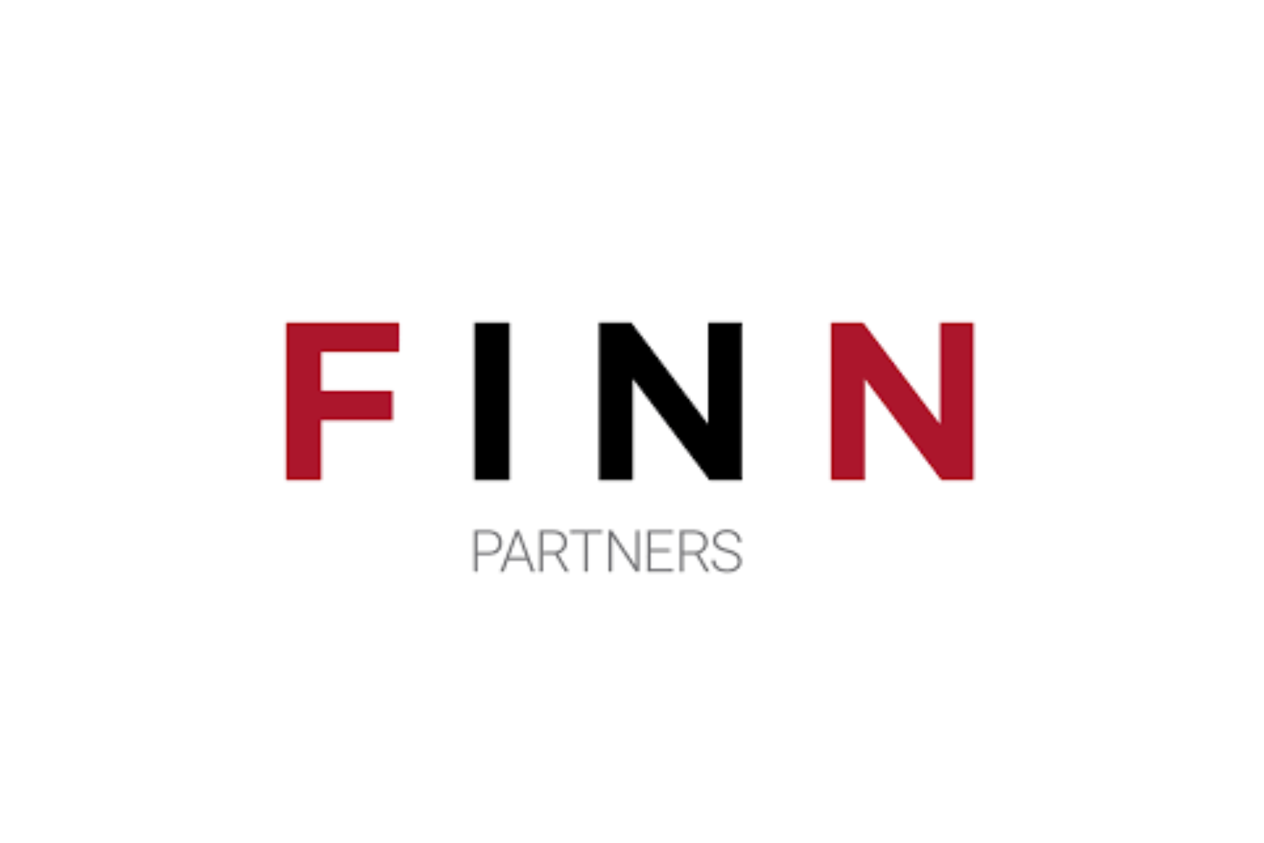Finn Partners logo with the word 'FINN' in bold red and black letters, and 'PARTNERS' in smaller gray font underneath.