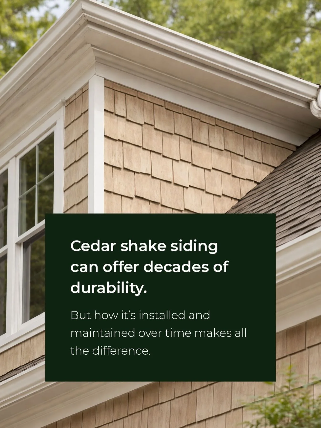 Cedar shake siding is known for its character and longevity, often lasting decades when cared for properly. It provides natural insulation, holds up well against insects and decay, and brings a distinctive texture that&rsquo;s hard to replicate with 
