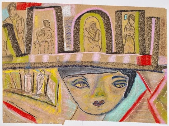 Iris Klein 
 Destiny , 2017 
Chalk pastel on archival brown paper 
24 × 17.5 in