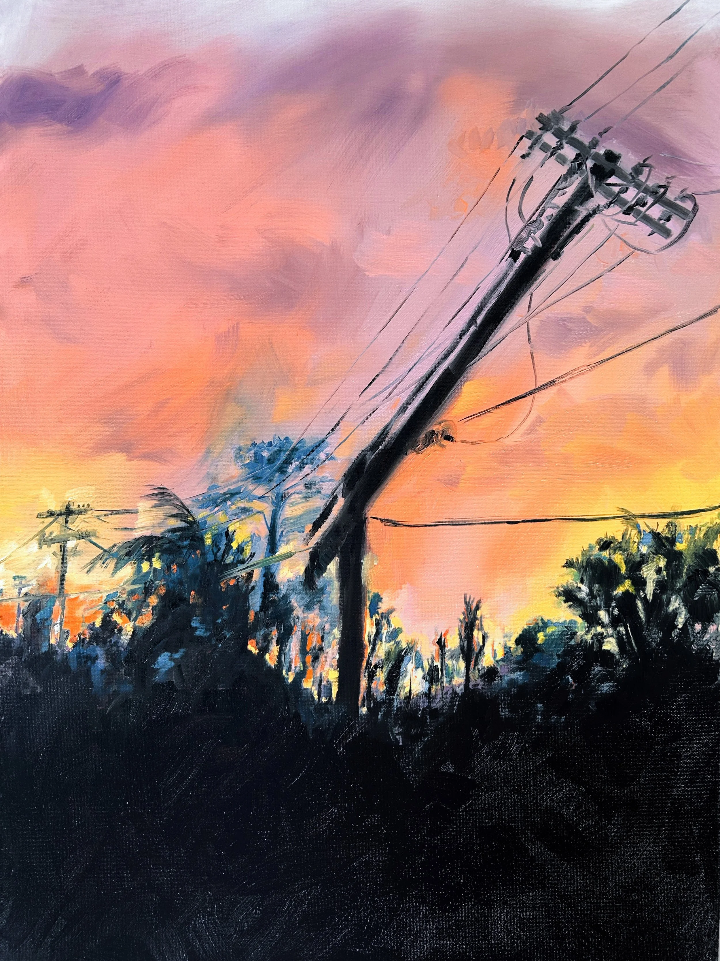 Katherine Kesey 
 LA Sunset No.11 (LA Fires) , 2025 
Oil on canvas 
24 × 18 in