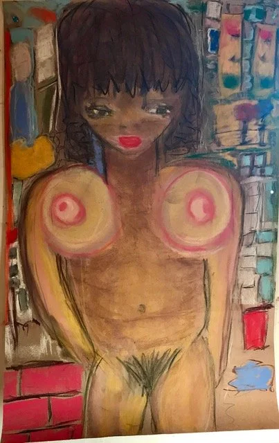 Iris Klein 
 What More do you Want , 2017 
Chalk pastel on archival brown paper 
37.5 × 24 in