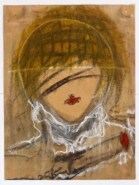 Iris Klein 
 Girls with Guns , 2017 
Chalk pastel on archival brown paper 
24 × 18 in