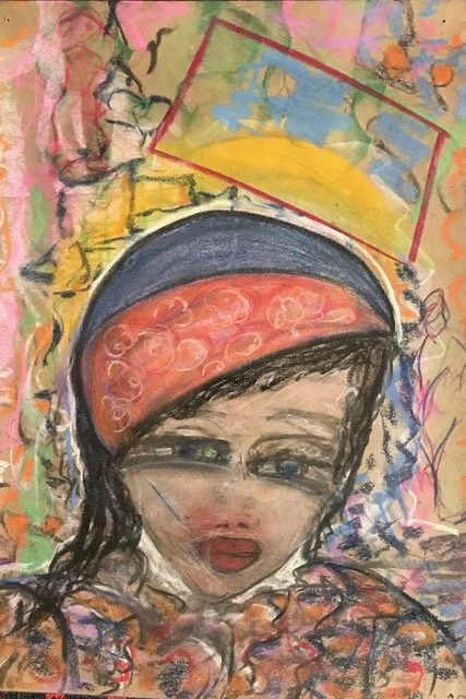 Iris Klein 
 Winter Scene , 2017 
Chalk pastel on archival brown paper 
18.75 × 13.5 in