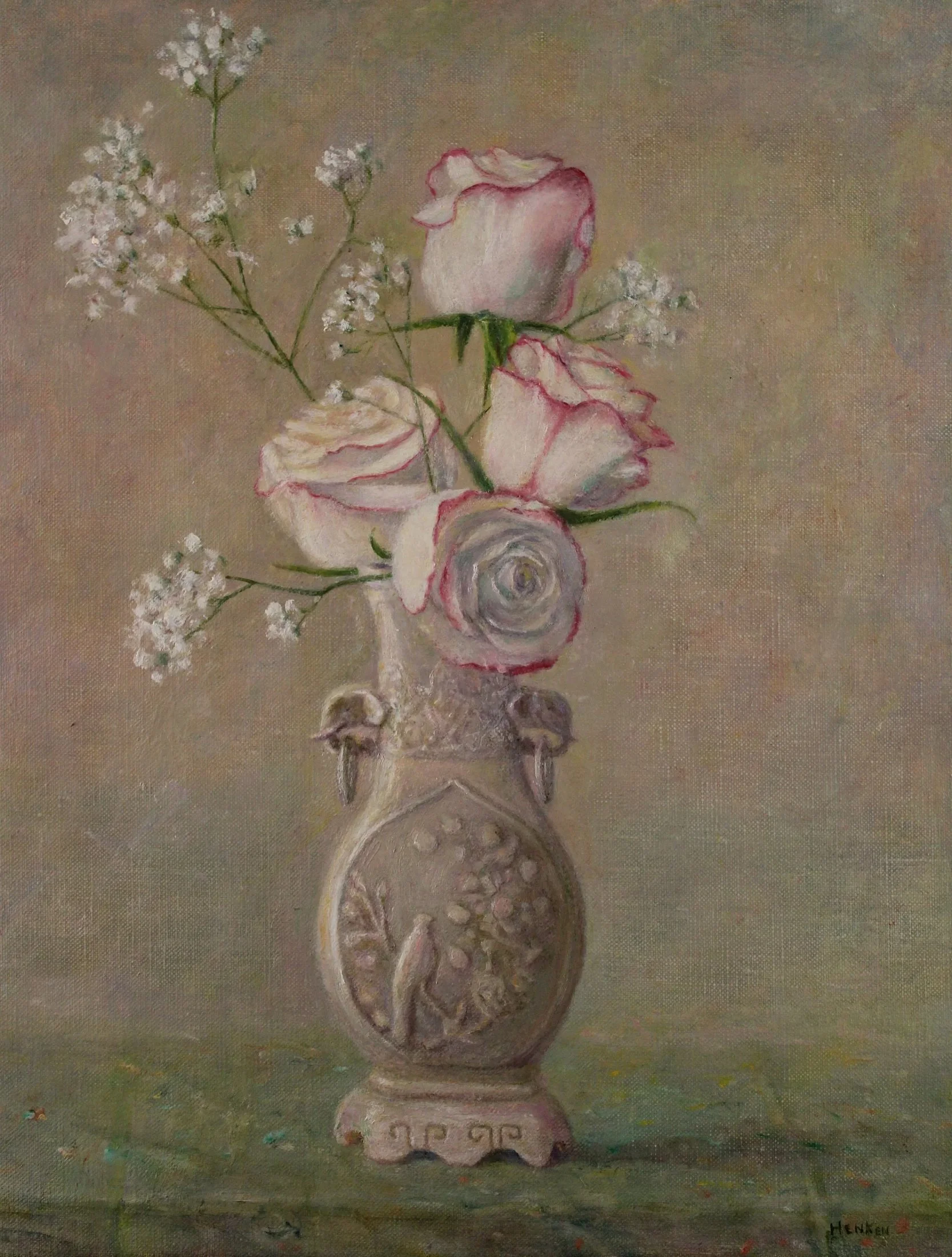 Elephant-Handled Vase