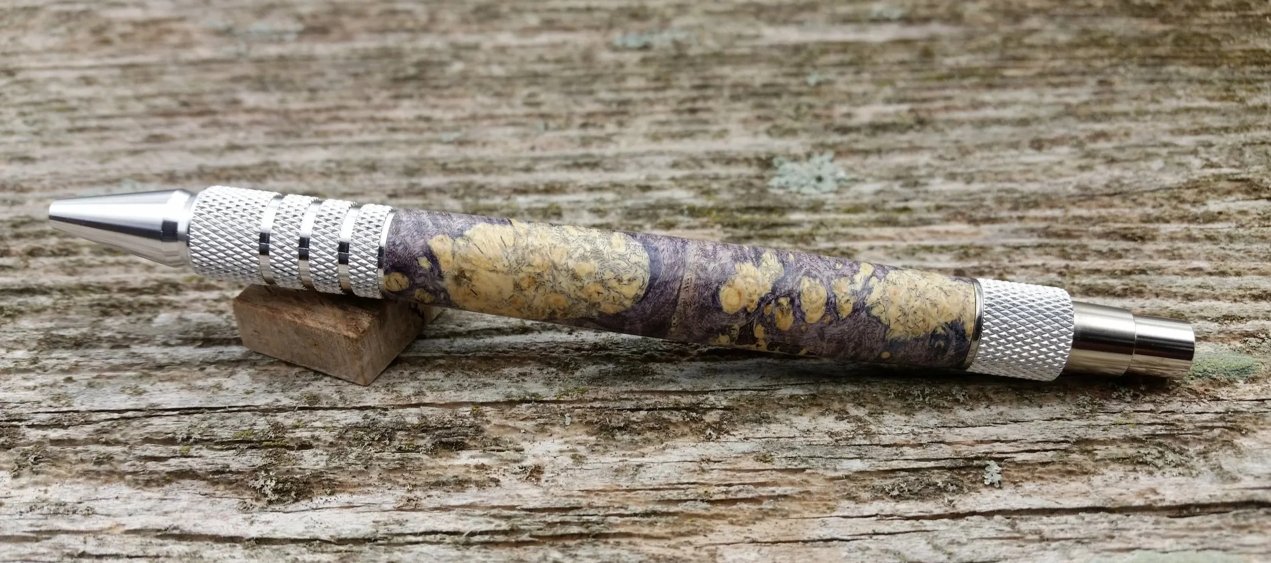 ballpoint click pen aluminum and purple burl