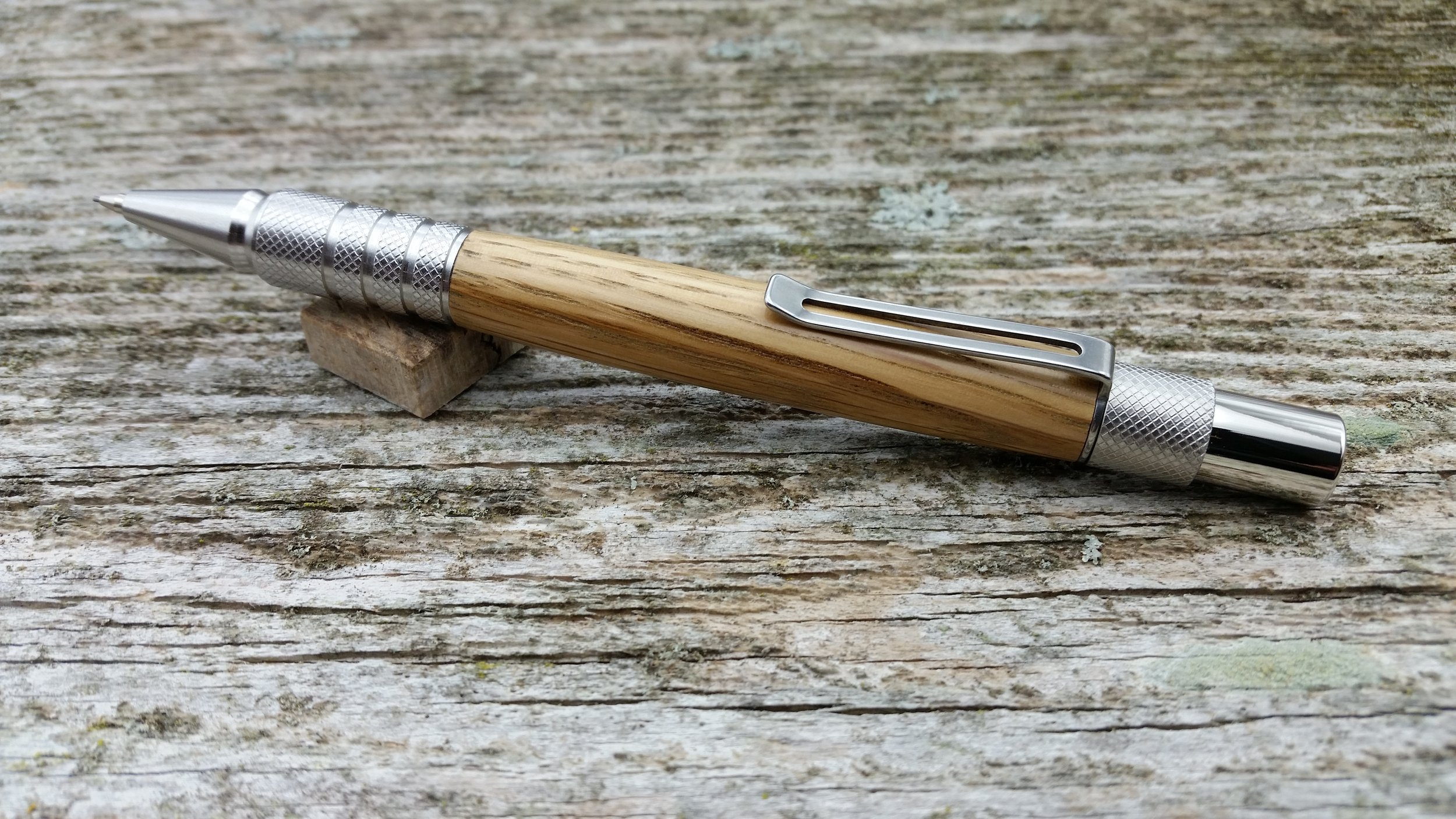 Pencil Solid Stainless Steel - Makers Mark Bourbon Stave Oak