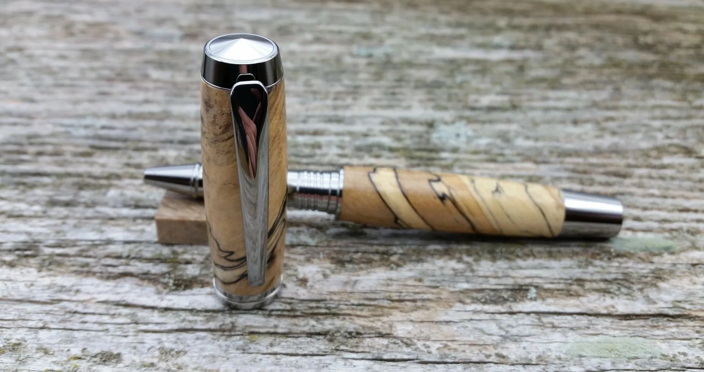 rollerball+pen+spalted+maple+cap+up+view.jpg