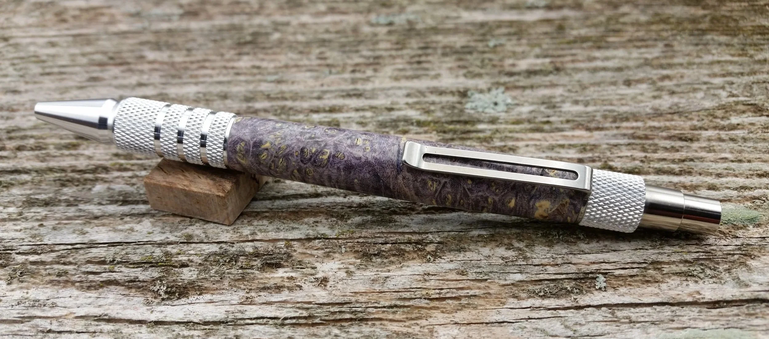 Ballpoint Click Pen Box Elder Burl