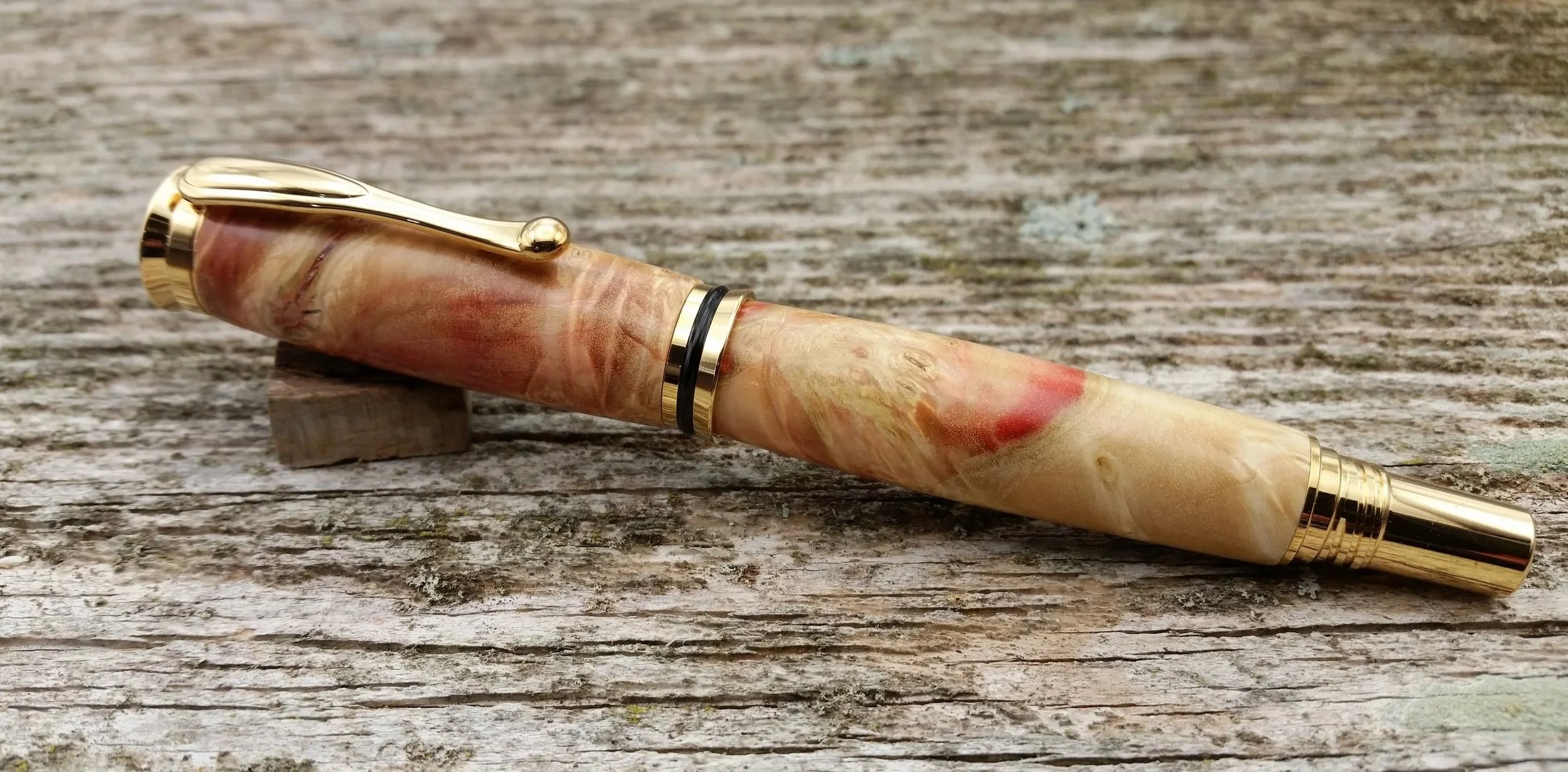 Rollerball Pen Red Flame Box Elder