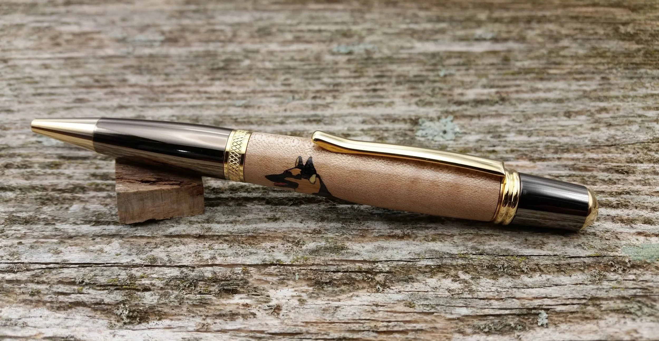 Ballpoint Twist Pen German Shepherd Inlay