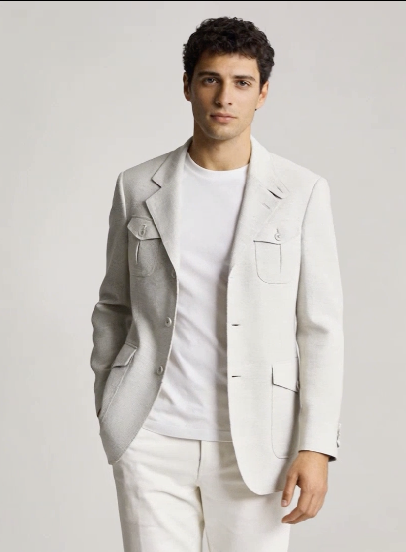 Sport Jacket with safari pockets off white
