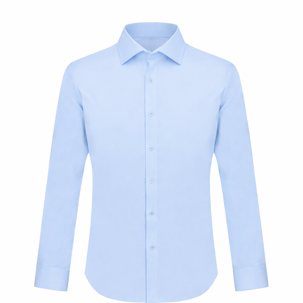 Italian cutaway collar light blue shirt