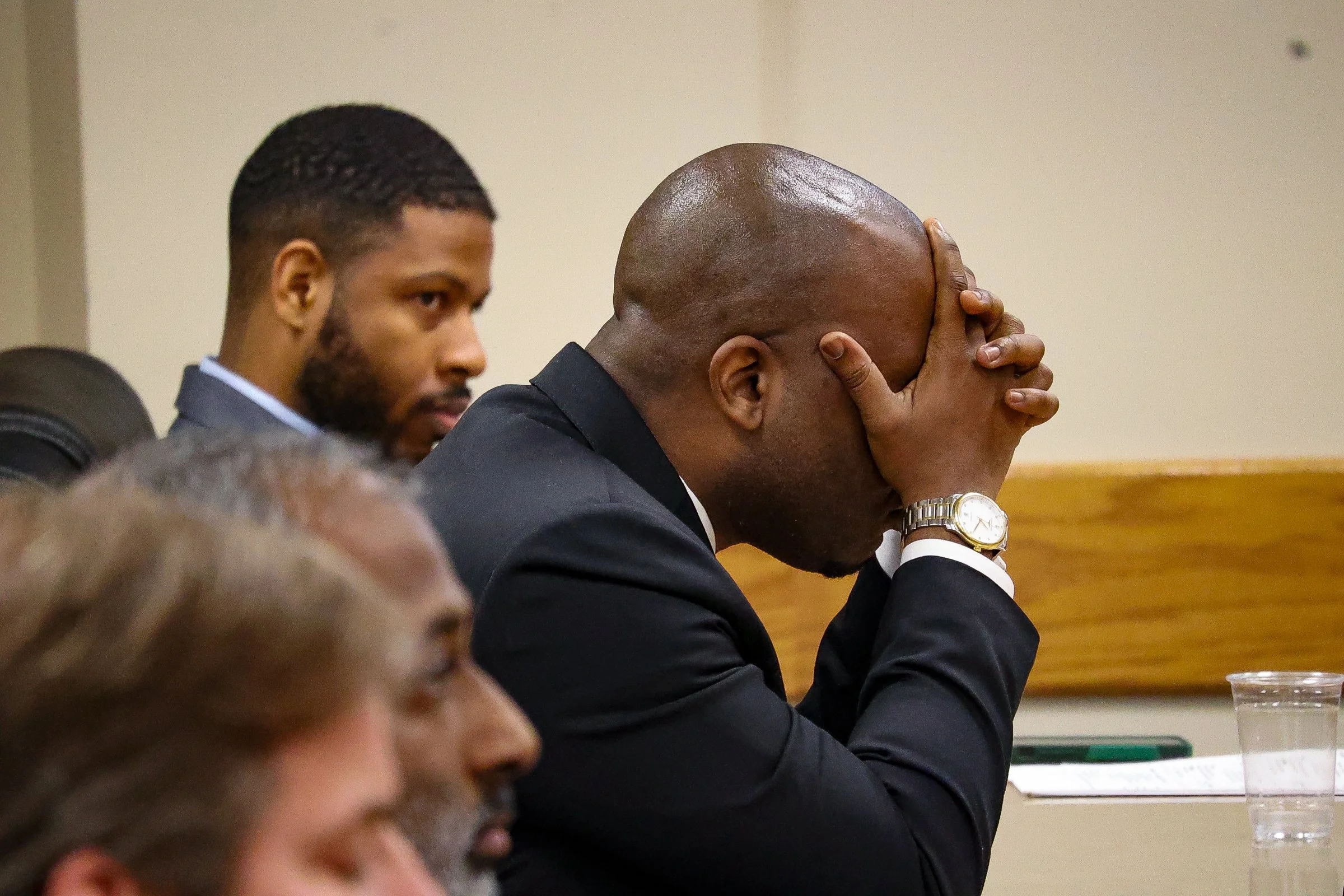 Defense Attorney Ahmad Crews waits for a verdict during the Tara Baker murder trial at the Athens-Clarke County Courthouse in Athens, Georgia, on Tuesday, Feb. 17, 2026. (Photo/Kaleb Tatum)