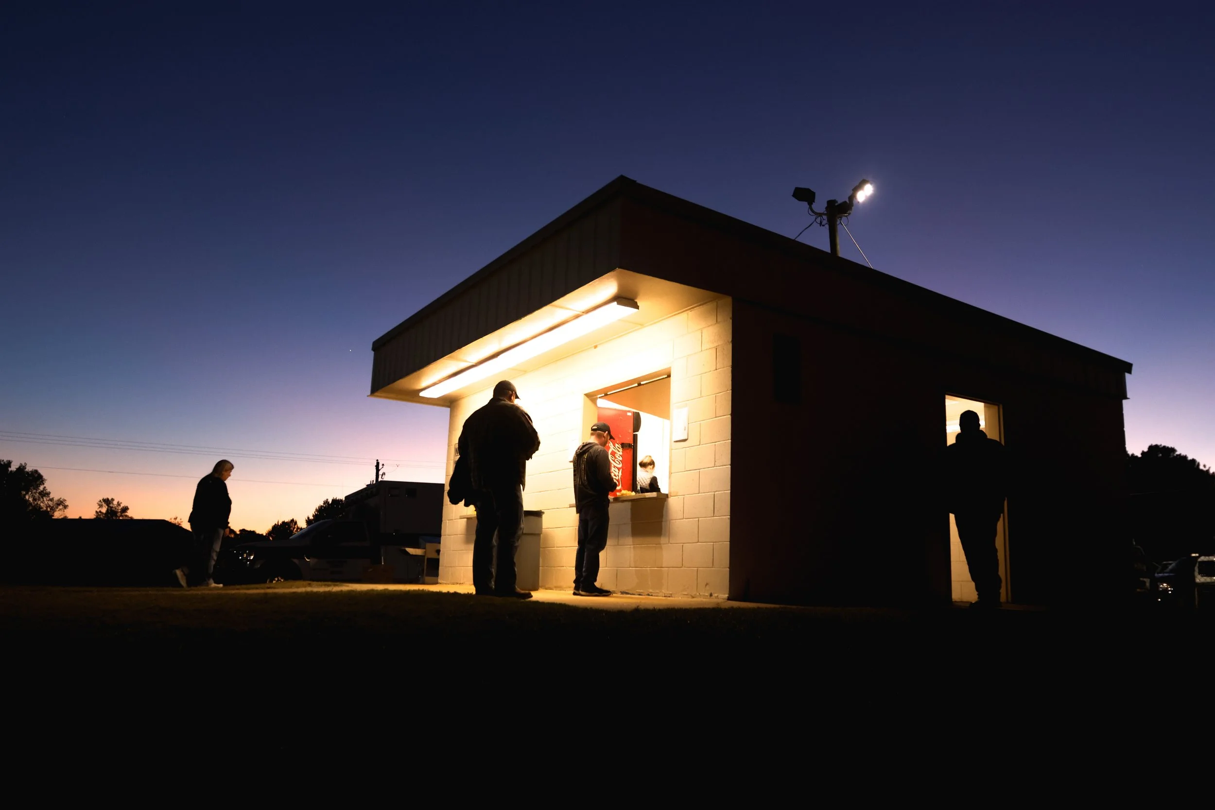 Football game attendees wait at the concessions at the Oglethorpe High School football stadium in Lexington, Georgia, on Oct. 18, 2024. (Photo/Kaleb Tatum)