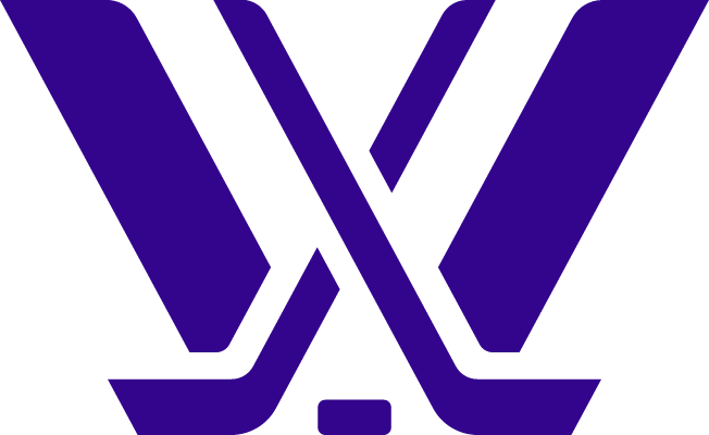 A stylized logo of the WWE wrestling organization in purple and black.