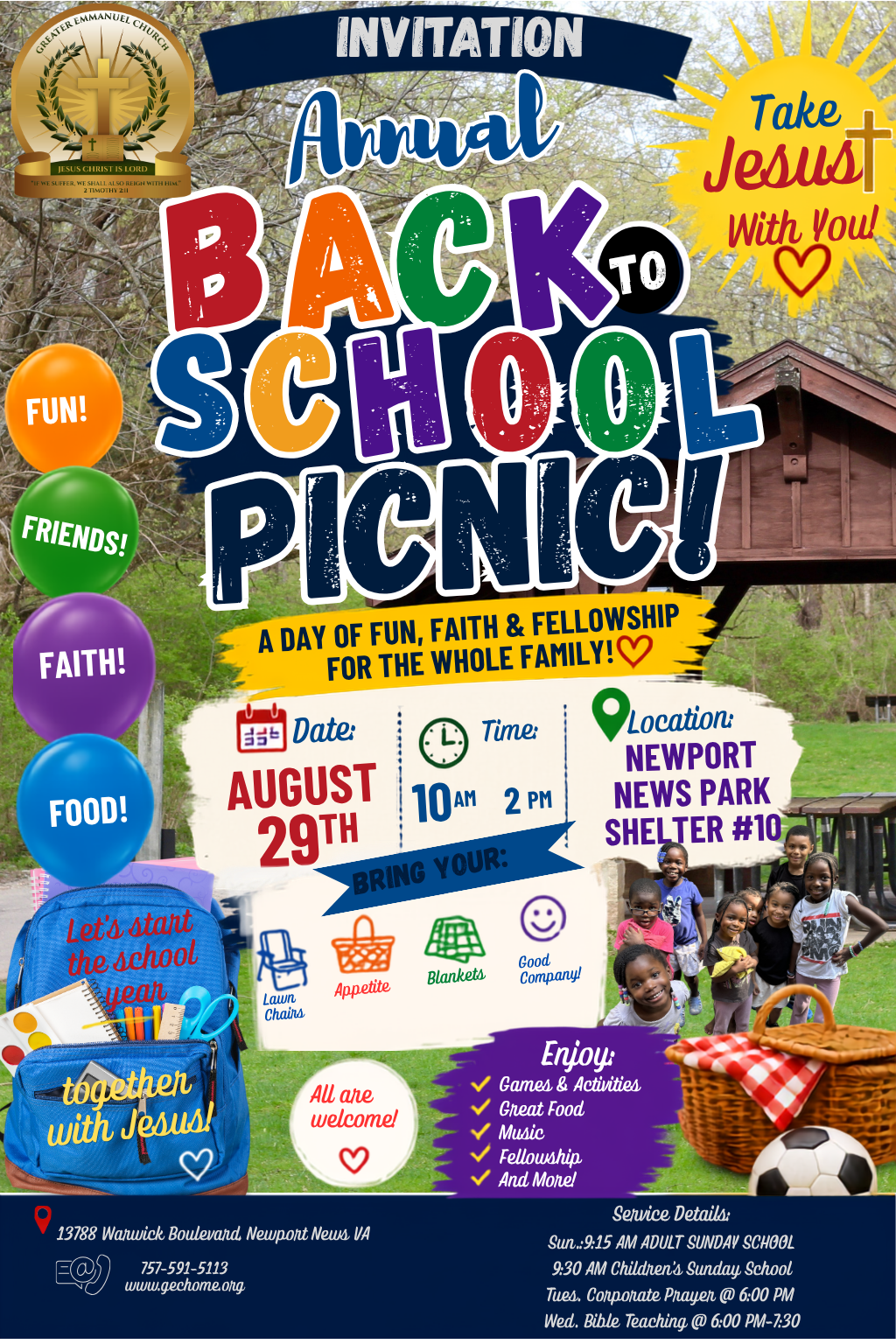 Church Annual Picnic/Back to School Event