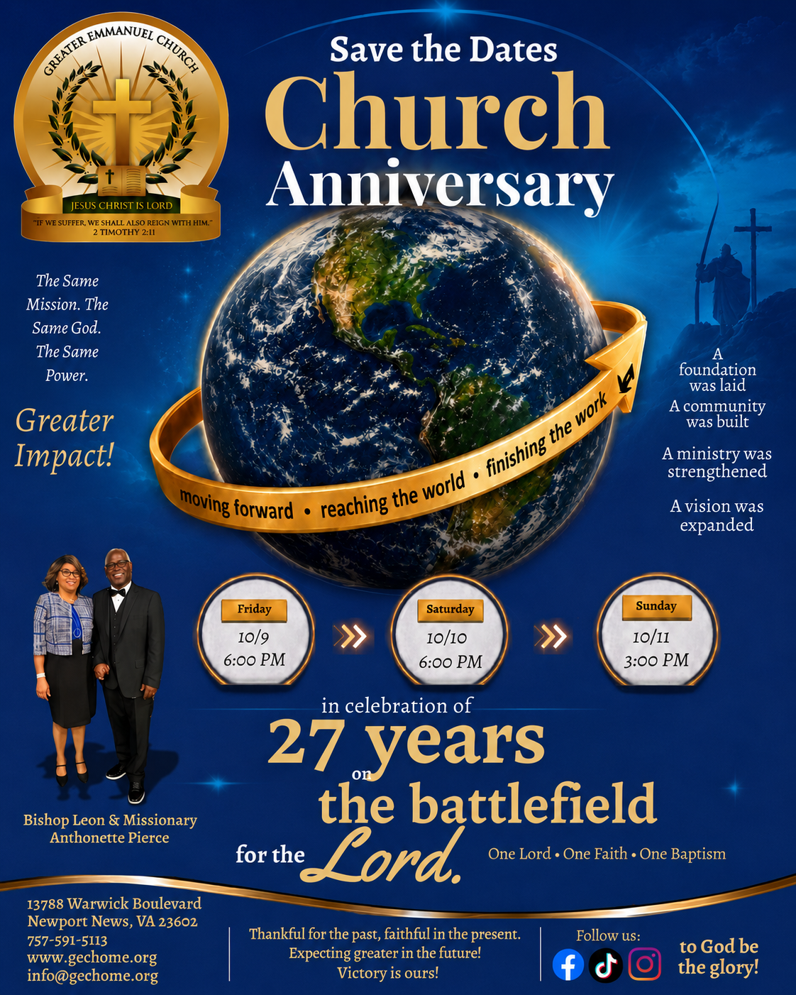 Church/Pastoral Anniversary - Bishop Marvin Drew