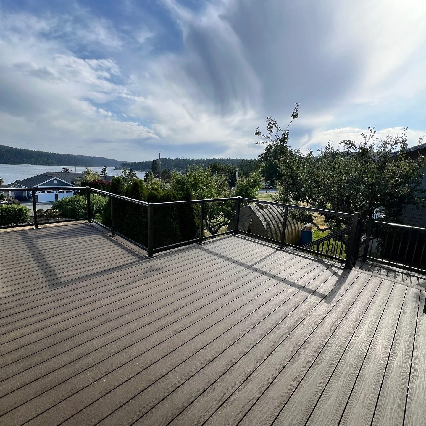 Finished up this railing project on a nice sunny day. (Glass will get installed next week) Enjoy the beauty of nature without any barriers. The glass infill allows for panoramic views that enhance your outdoor experience. Need a railing?? https://www