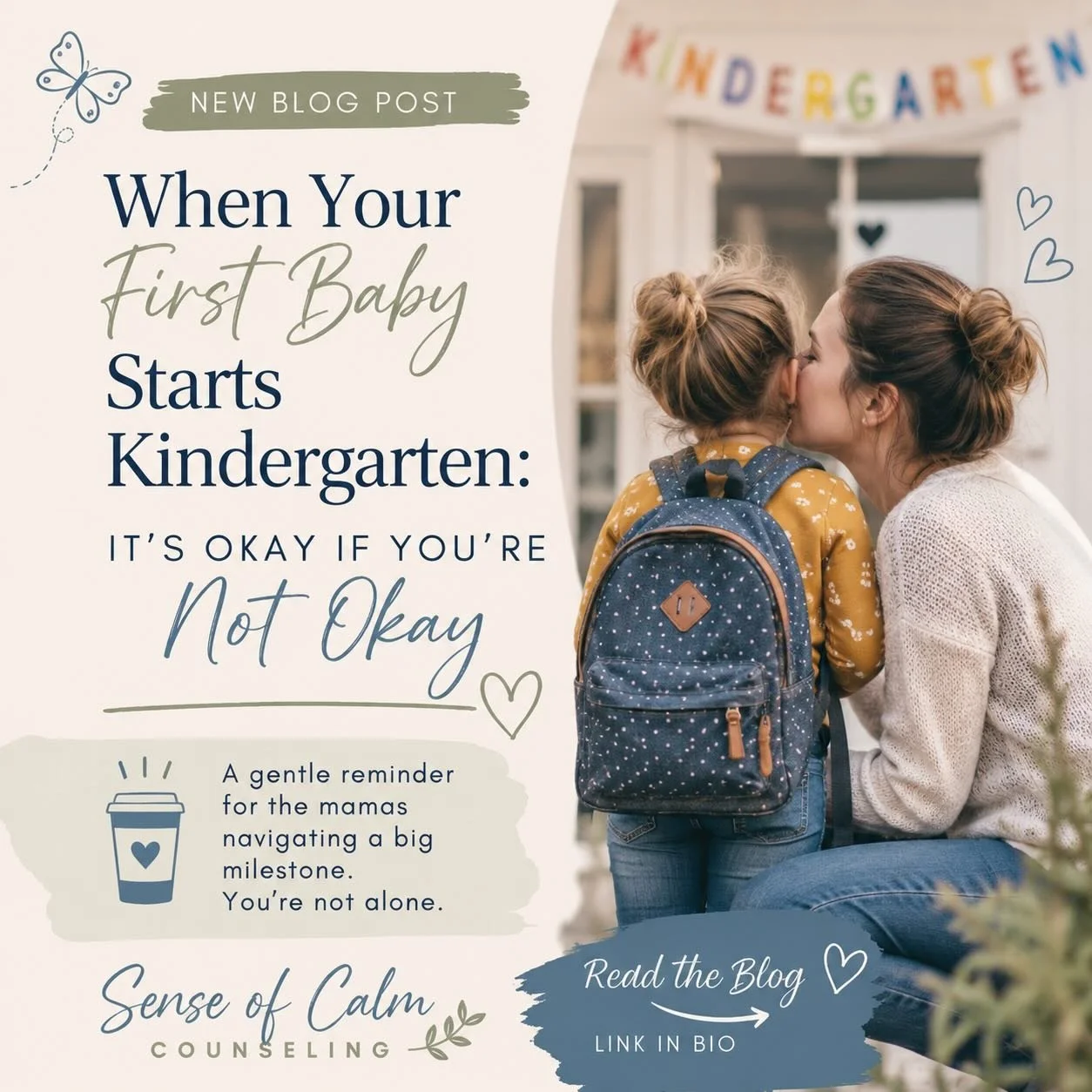 https://www.senseofcalmcounseling.com/blog/when-your-first-baby-starts-kindergarten-its-okay-if-youre-not-okay  #okaytonotbeokay #bigtransitions #coregulationparenting #momanxiety #mybabyisnotababyanymore