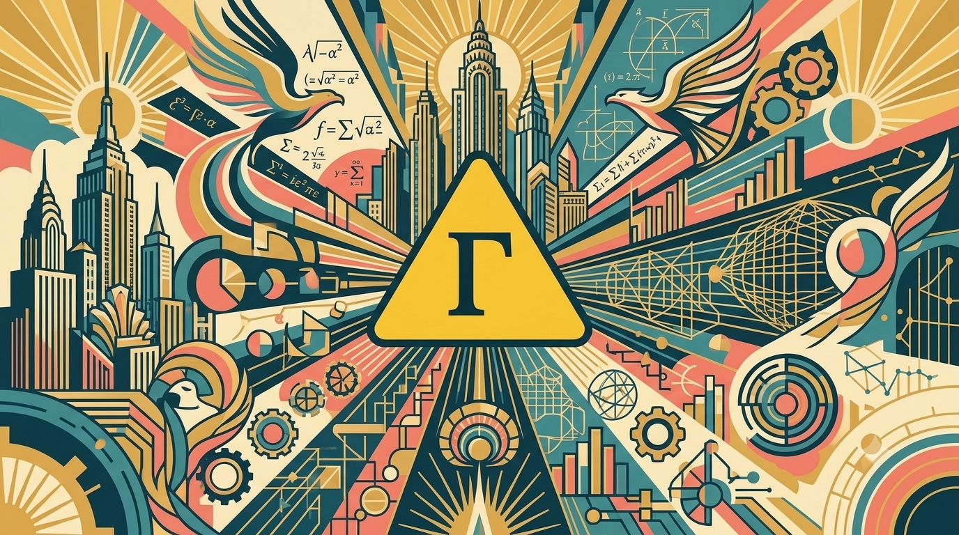 Art Deco poster with the Gamma triangle