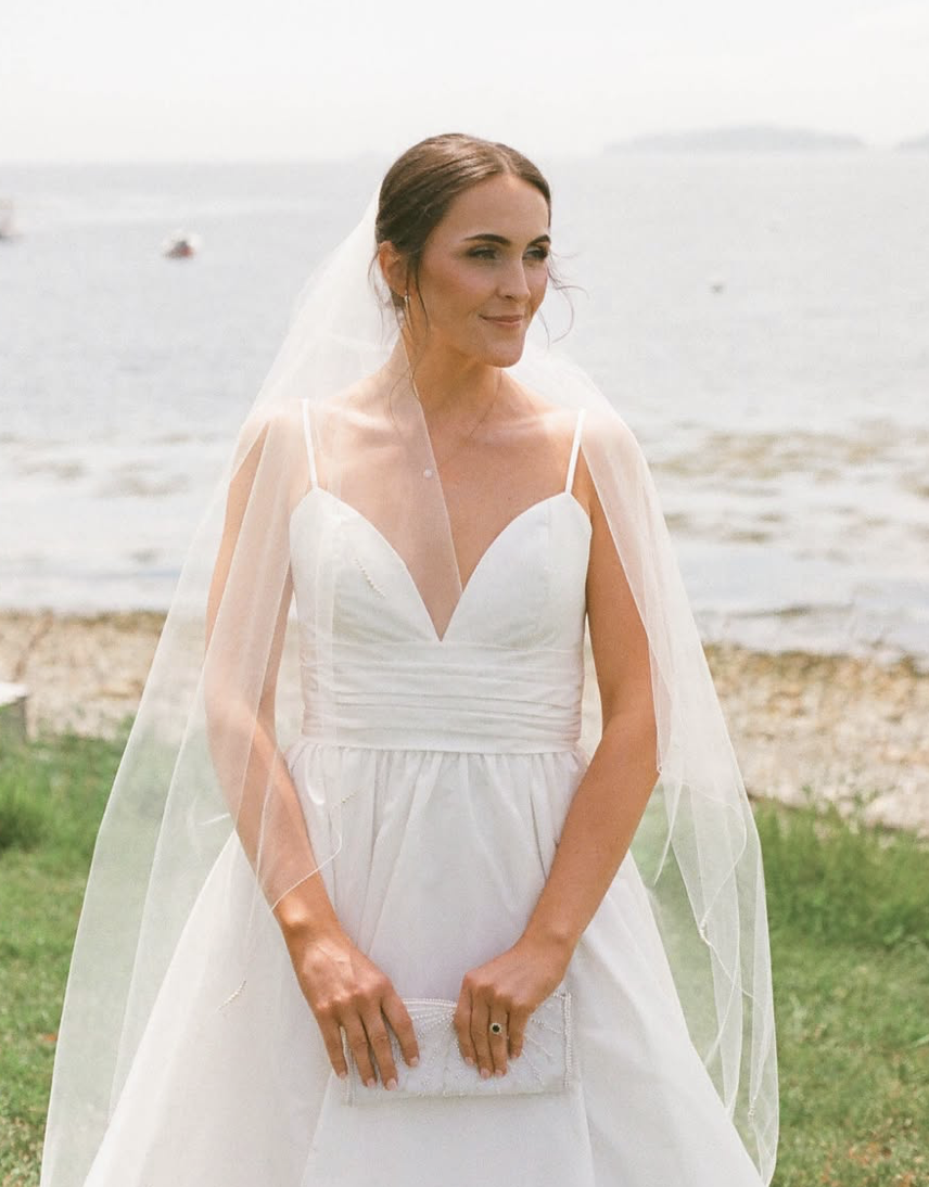 Vintage Bridal in Maine - A Wedding at Bailey Island Library Hall