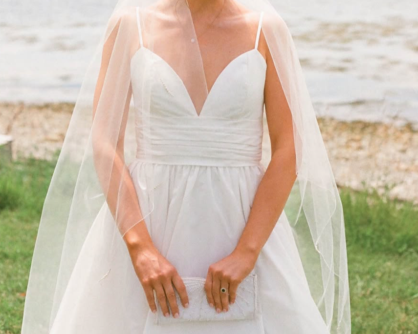 Vintage Bride at Bailey Island Library Hall Wedding in Maine