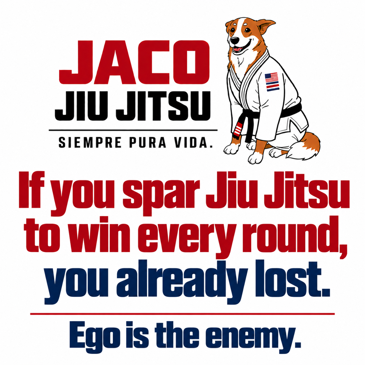 If you spar Jiu Jitsu to win every round, you already lost.