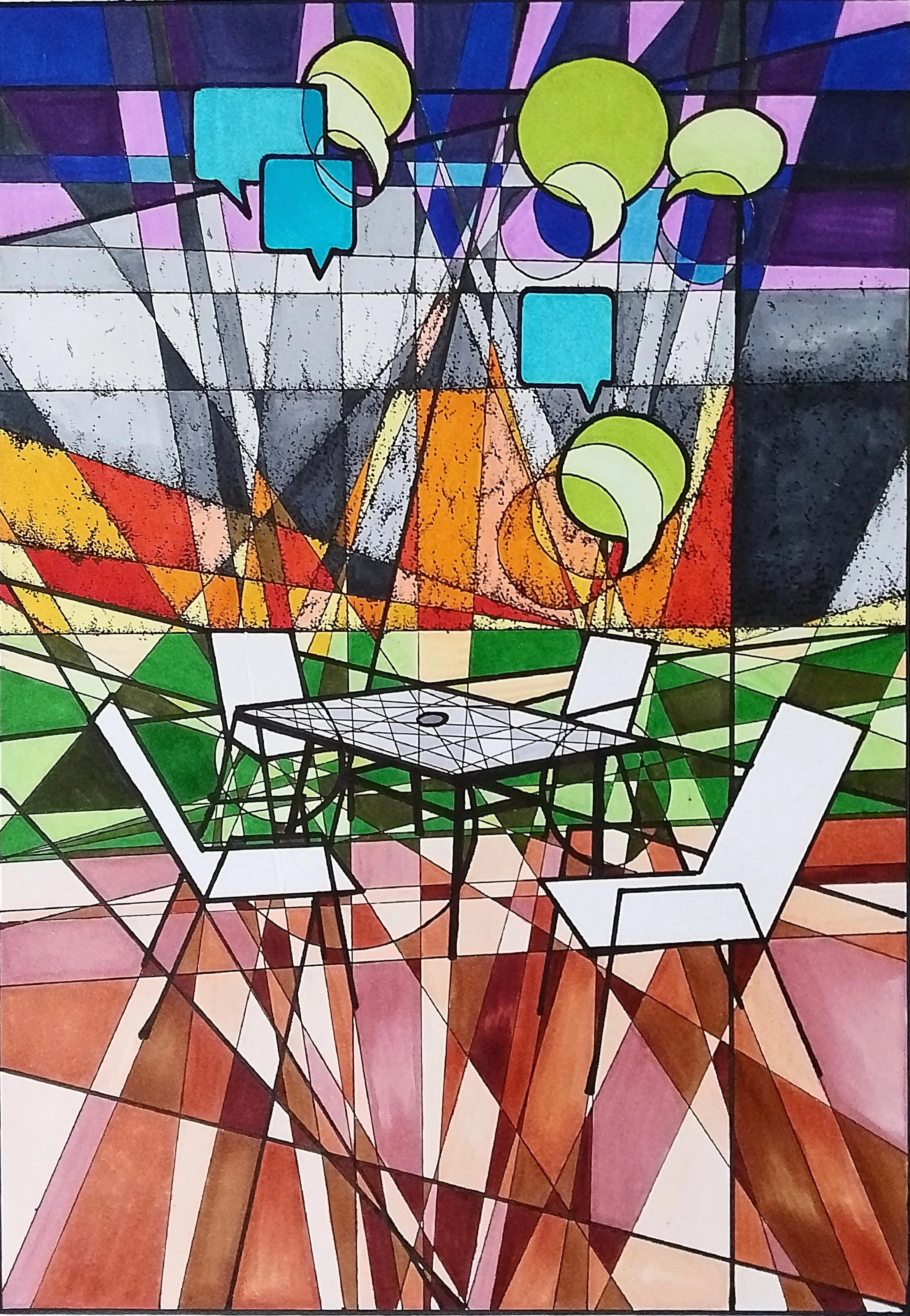 "2020" - Alcohol inks on A3 archive paper