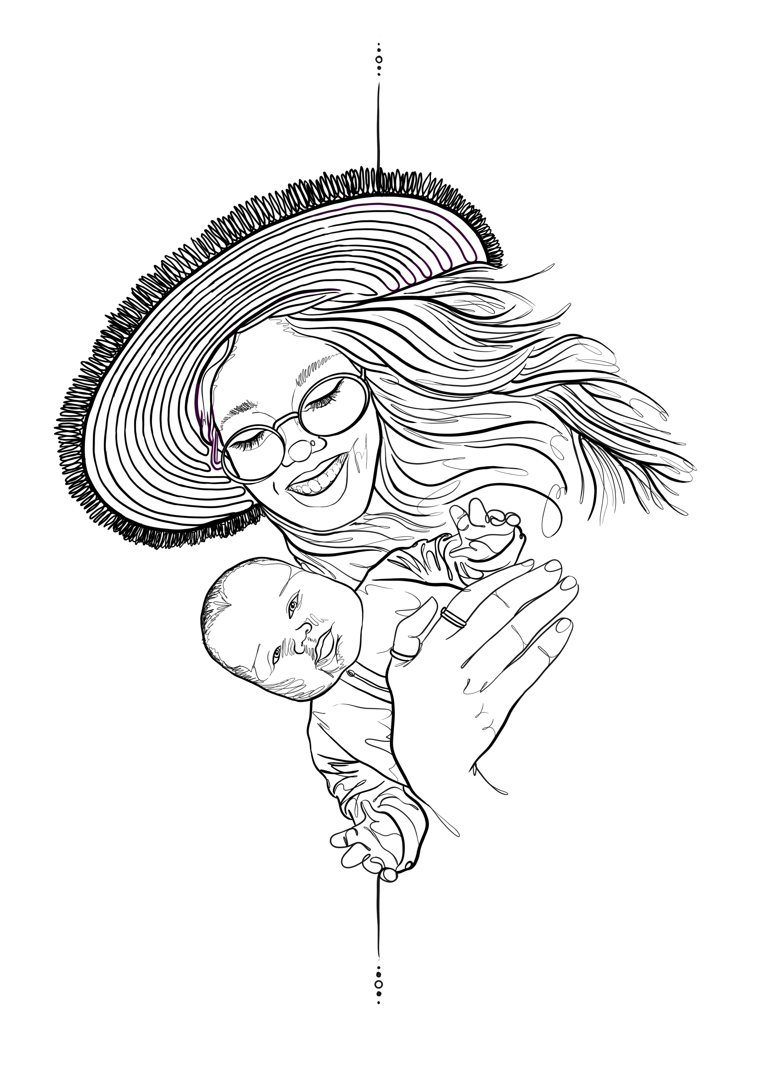 The single line designs are intended to call the busy and overwhelmed minds of parents back to their partners most beautiful moment where it all started. 
It is to serve as an anchor to emotion and memory while they traverse together and find themsel