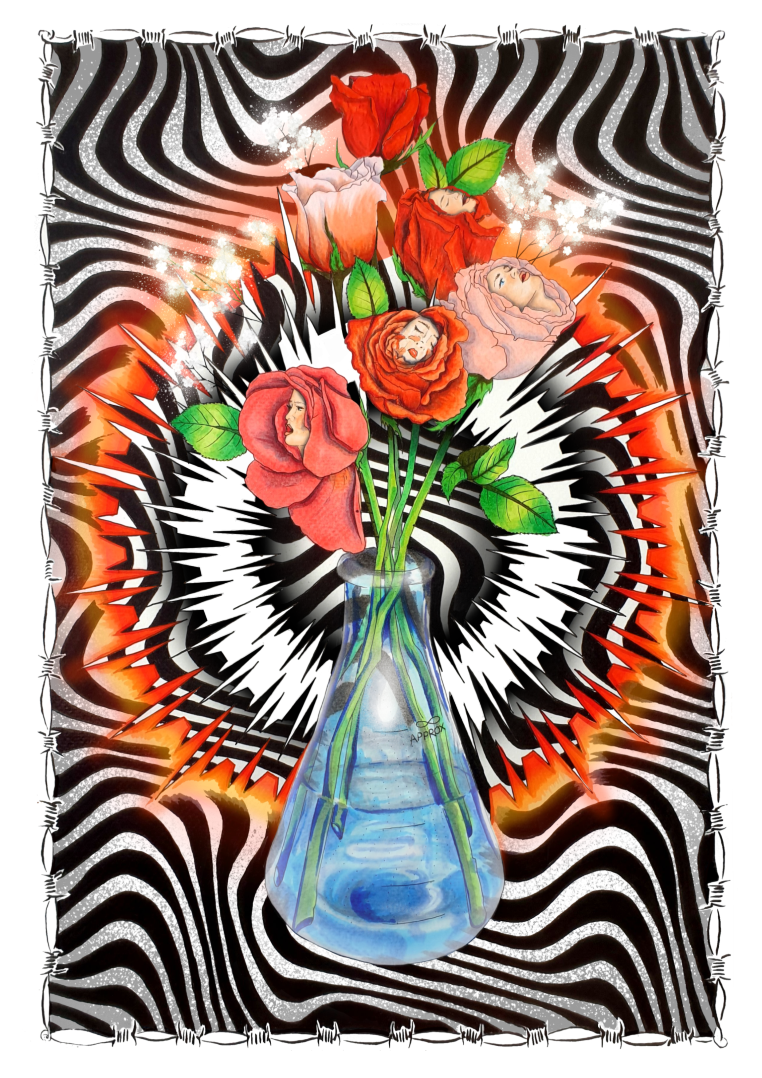 "Seraph Symphony" - Alcohol inks on A3 cotton paper with digital enhancement