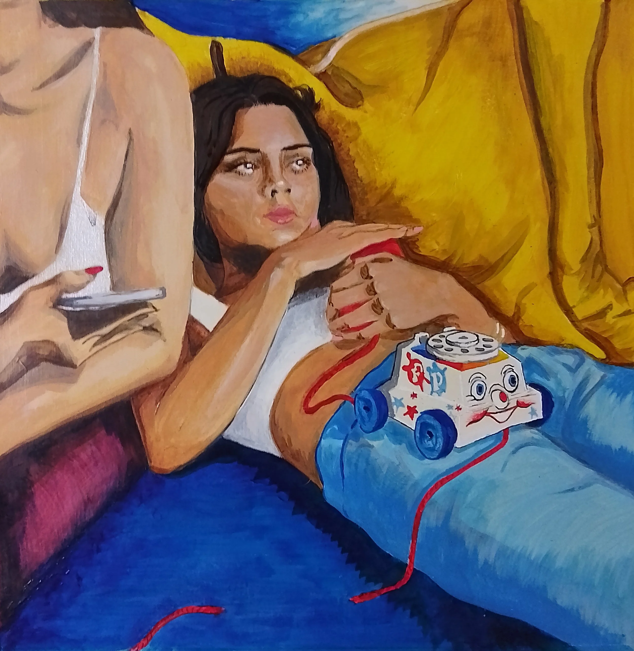 "No contact" - Acrylics on cheap paper