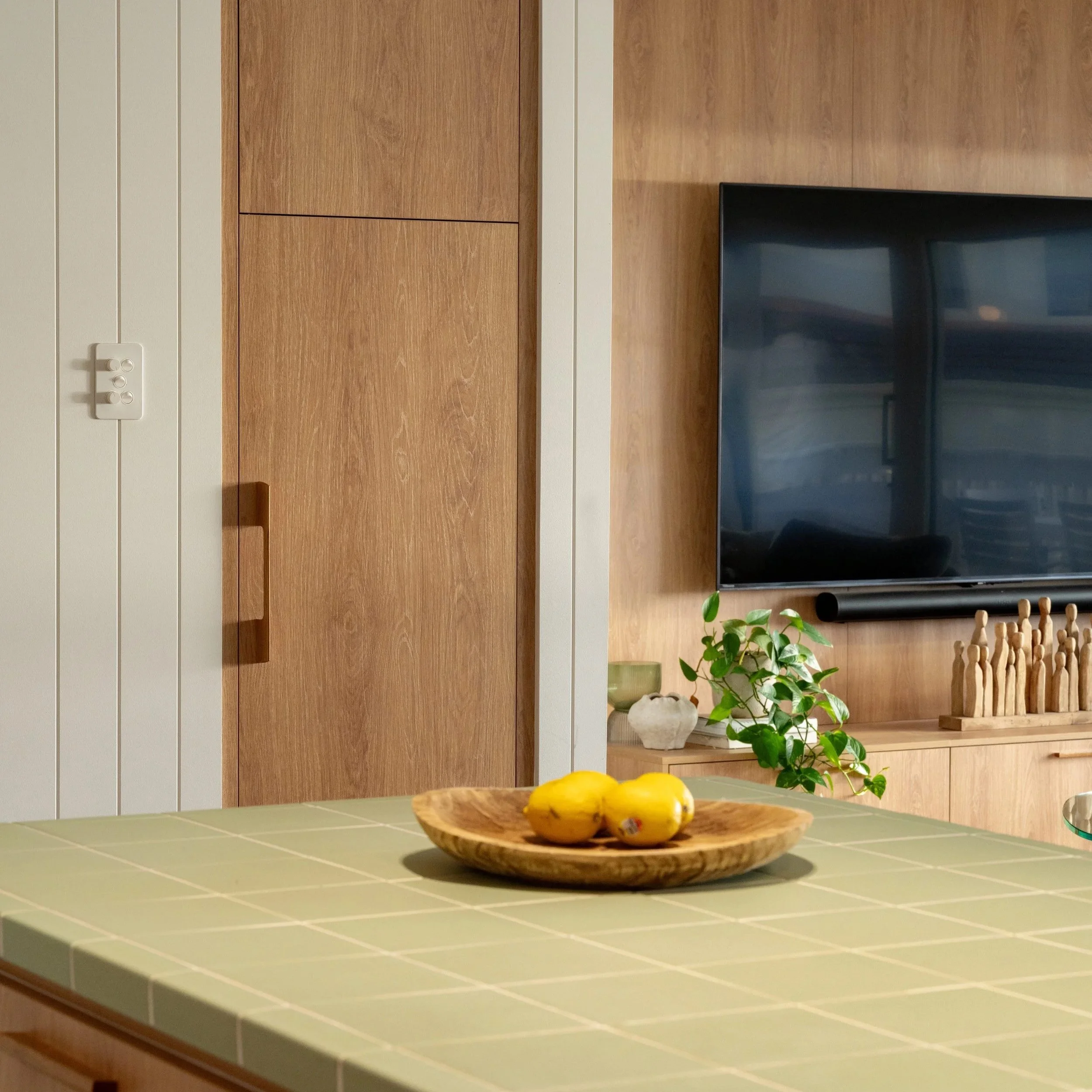 Custom kitchen storage with integrated appliances in Seacliff