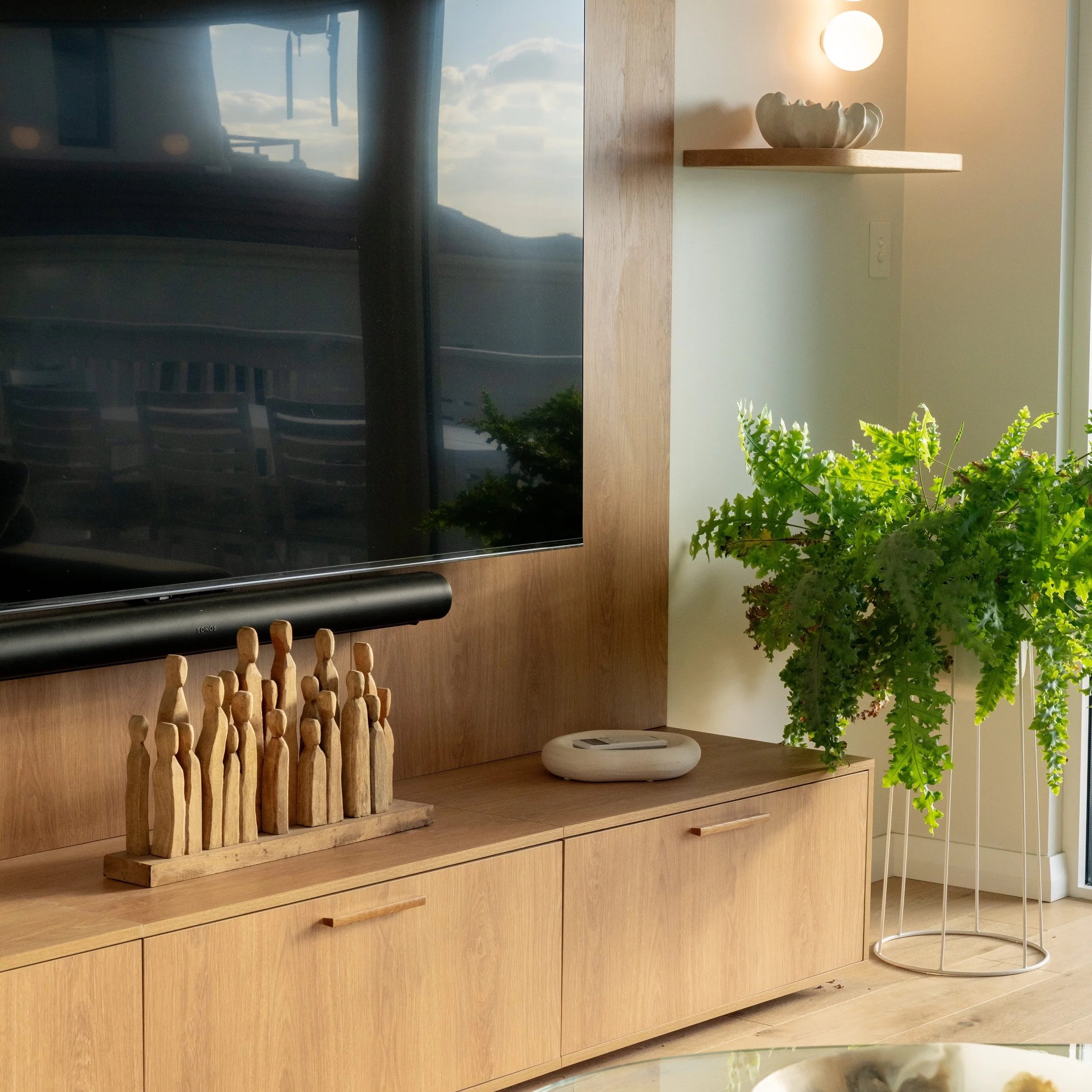 Custom timber entertainment unit and cabinetry in Seacliff
