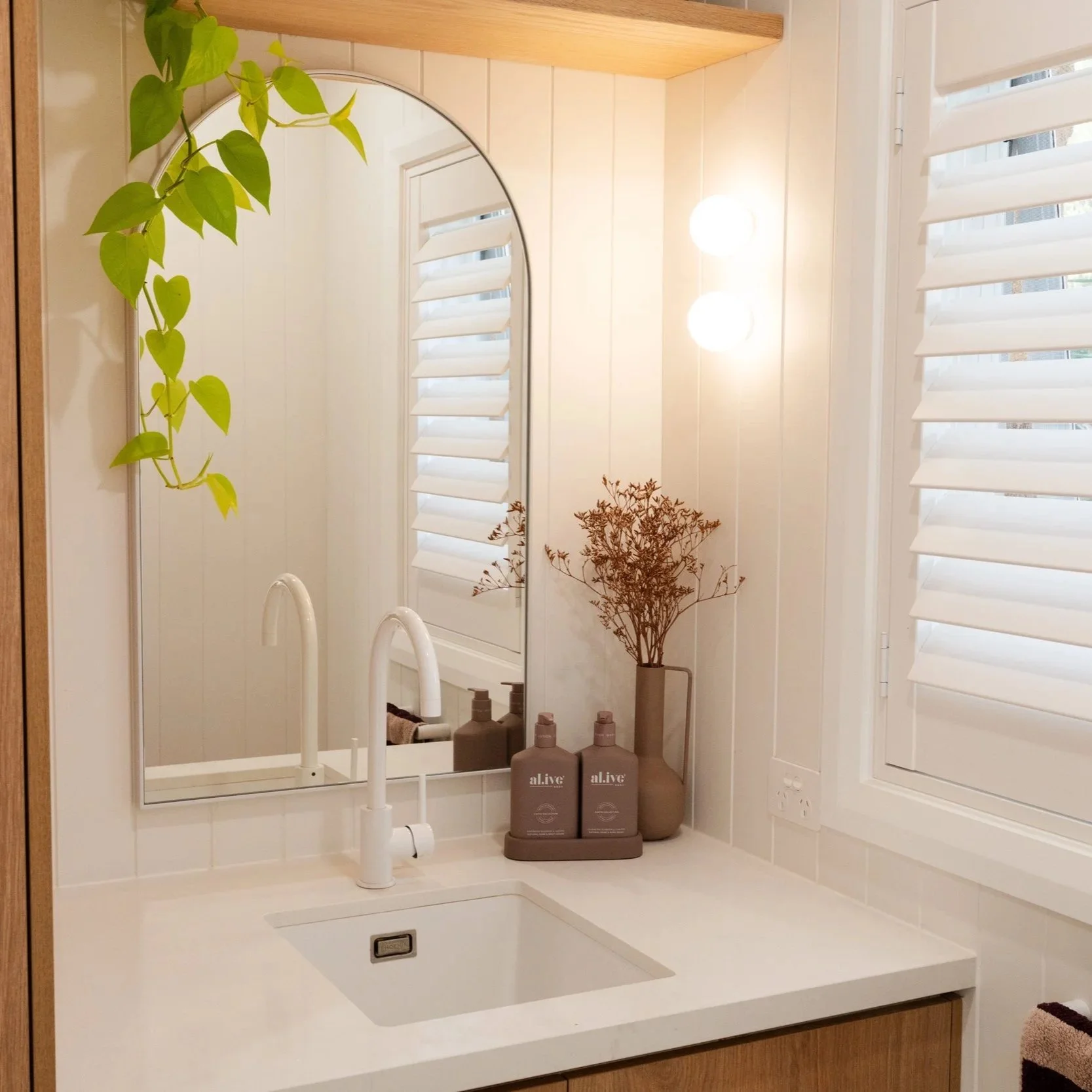 Custom bathroom vanity and basin in Seacliff