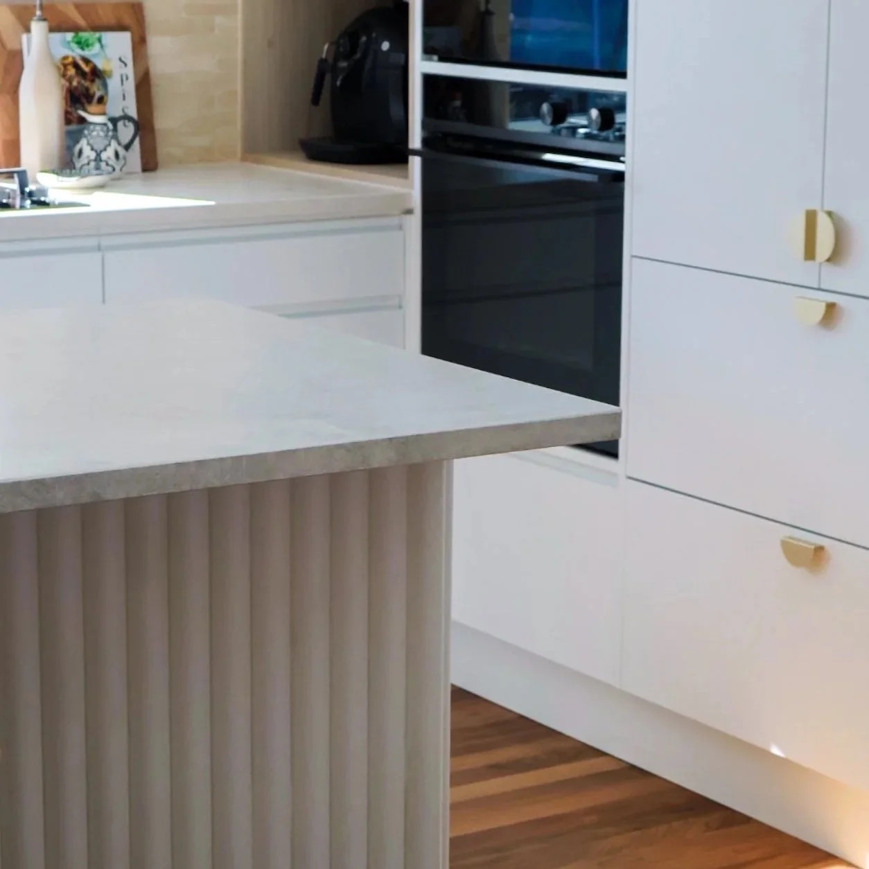 Custom kitchen cabinetry with integrated appliances in Glenelg South