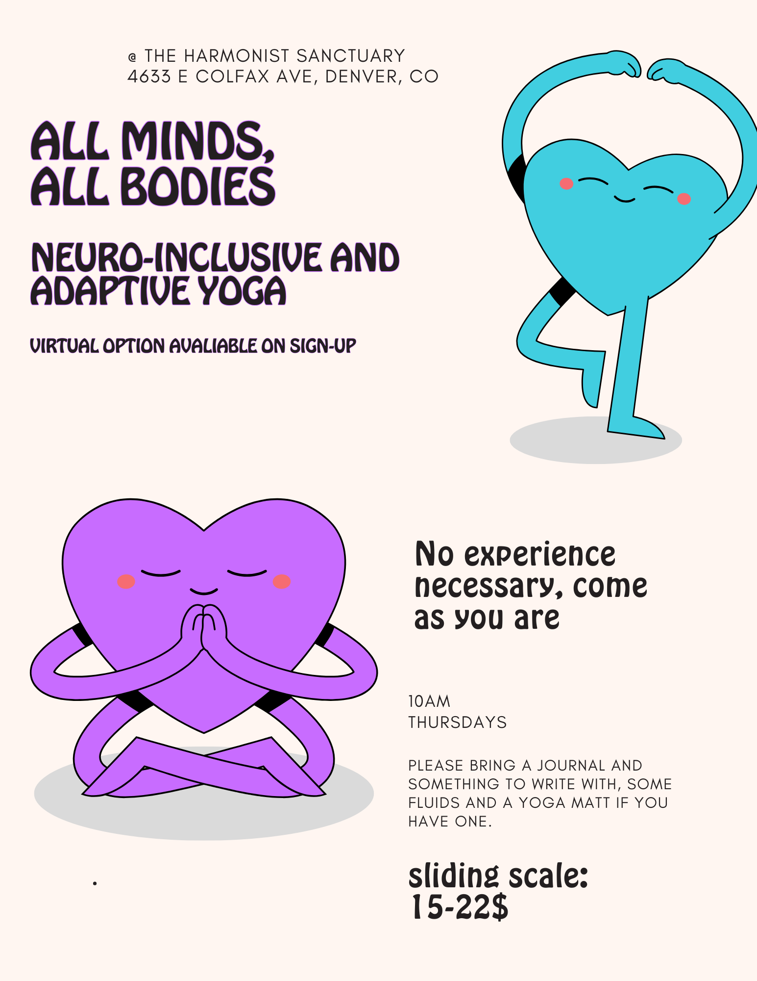 Announcing an adaptive yoga class at The Harmonist