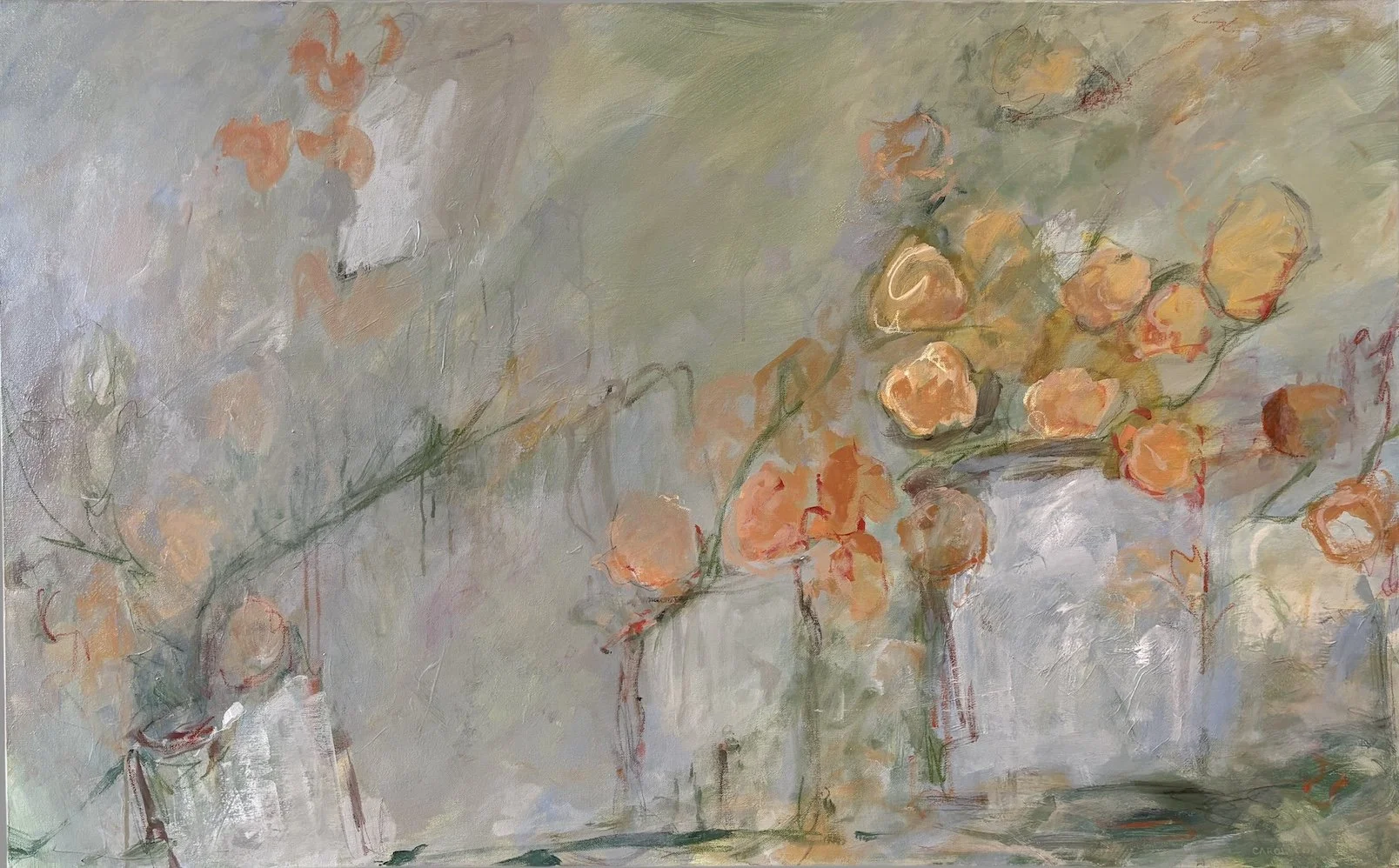 "Spanish Flowers", Acrylic/Mixed Media on Canvas, Carol Cox Heidelberg