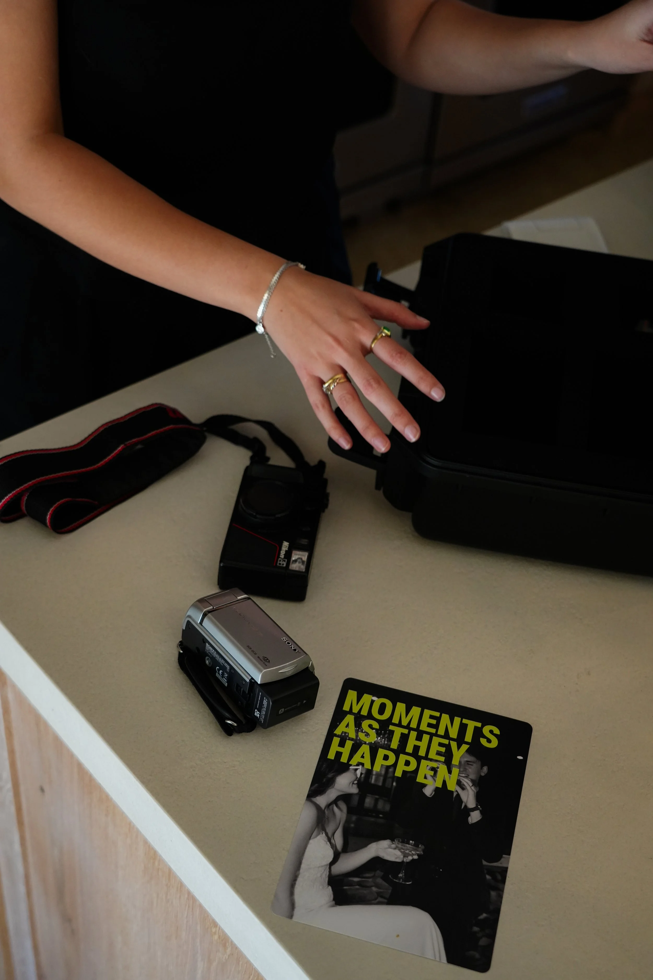 Us On Film camera hire kit with camcorder and return guide