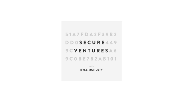 Book cover titled 'Secure Ventures' by Kyle McNulty, featuring a white background with gray and black text and a barcode-like sequence.
